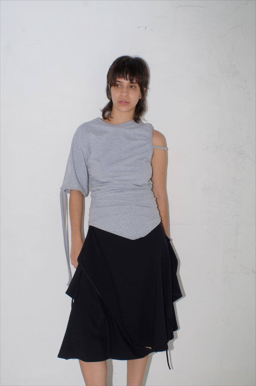 Jersey drape top grey