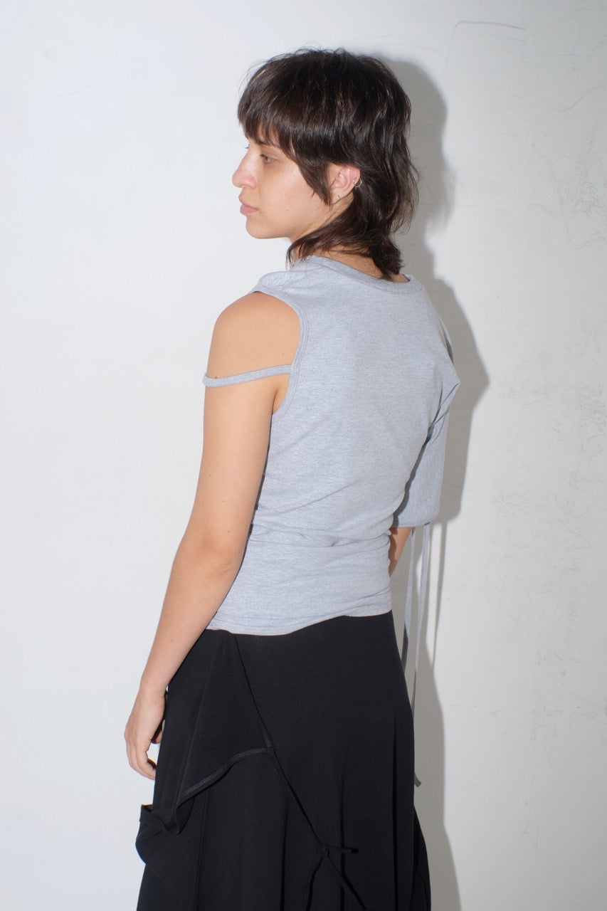 Jersey drape top grey
