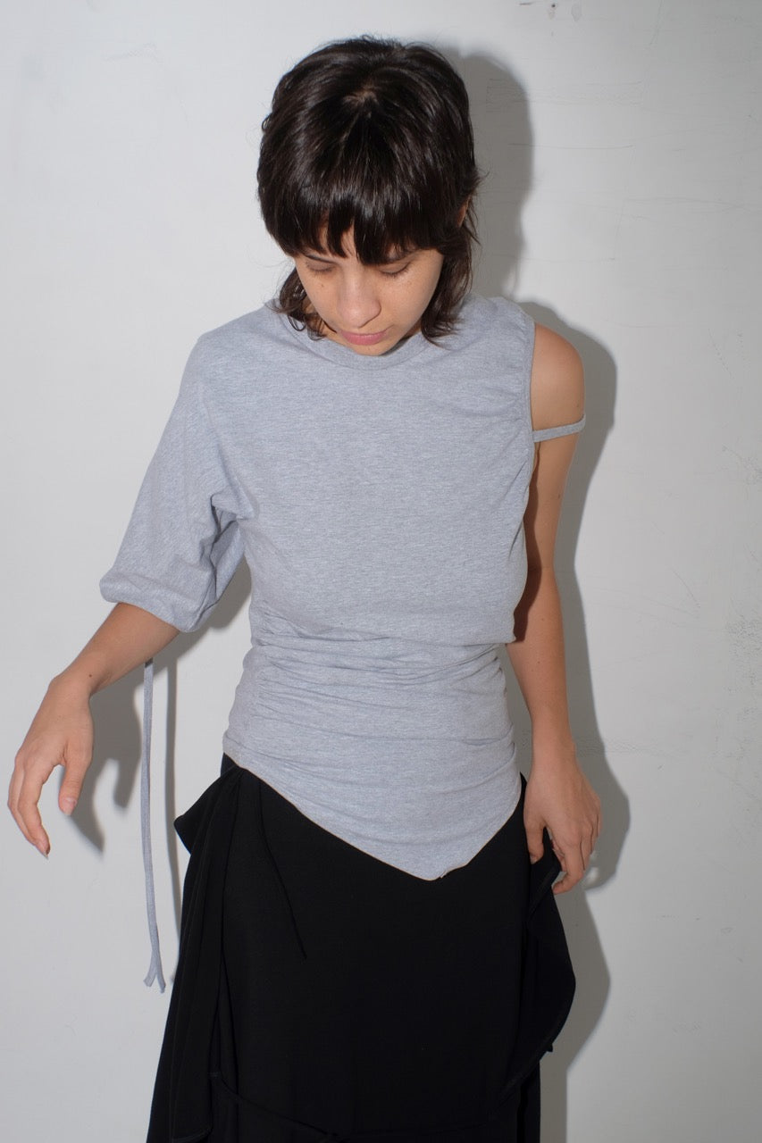 Jersey drape top grey