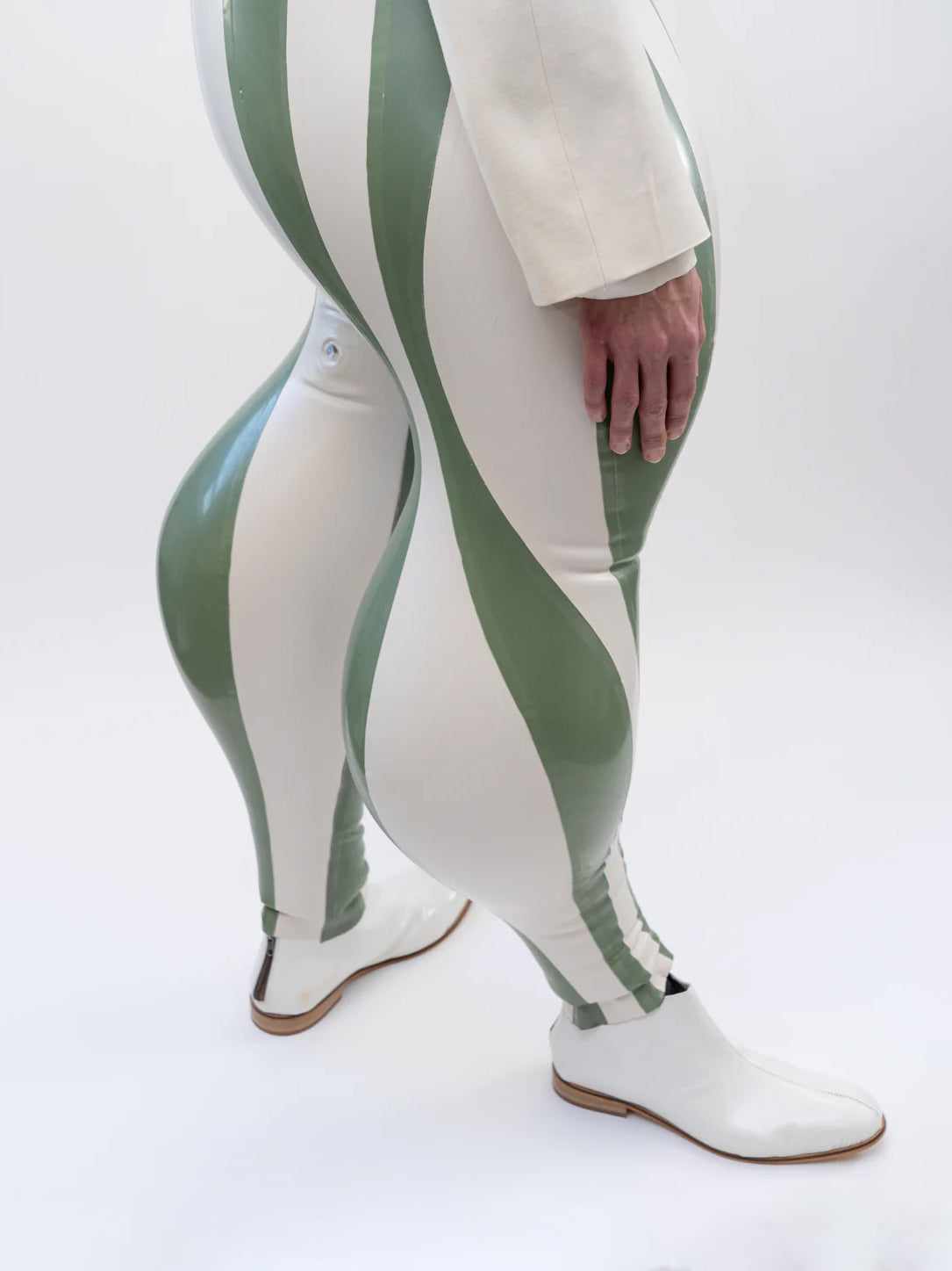 Striped swirl inflatable trouser