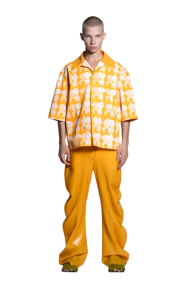 Latex deflated trousers - amber