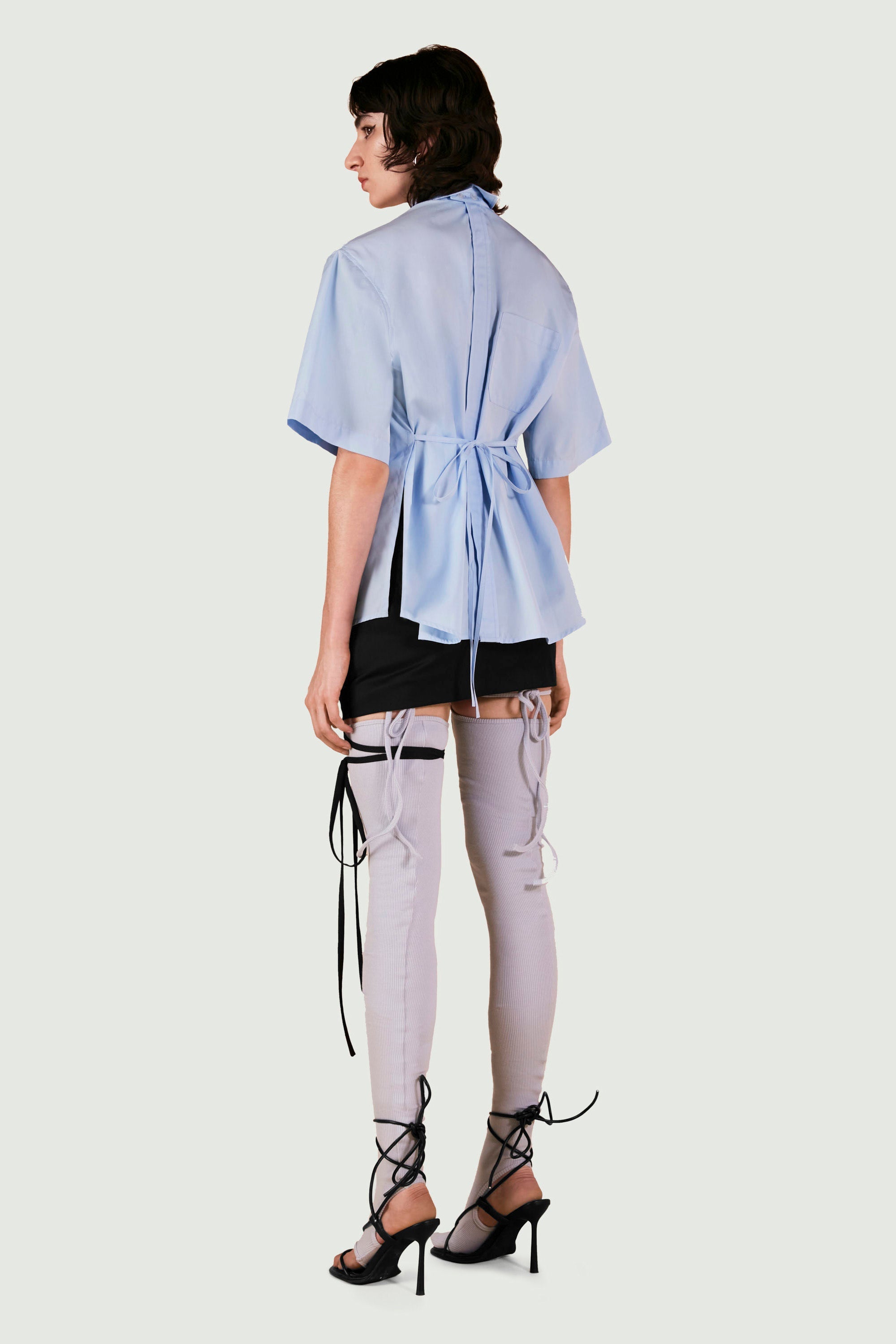 Double collar work shirt short sleeve