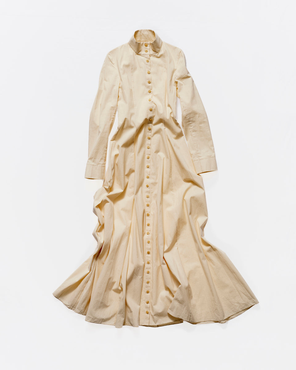 004-02 button cream jacket-dress