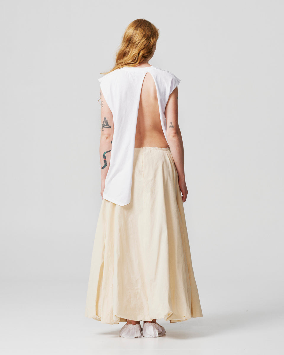 006-c-13 asymmetrical white t-shirt