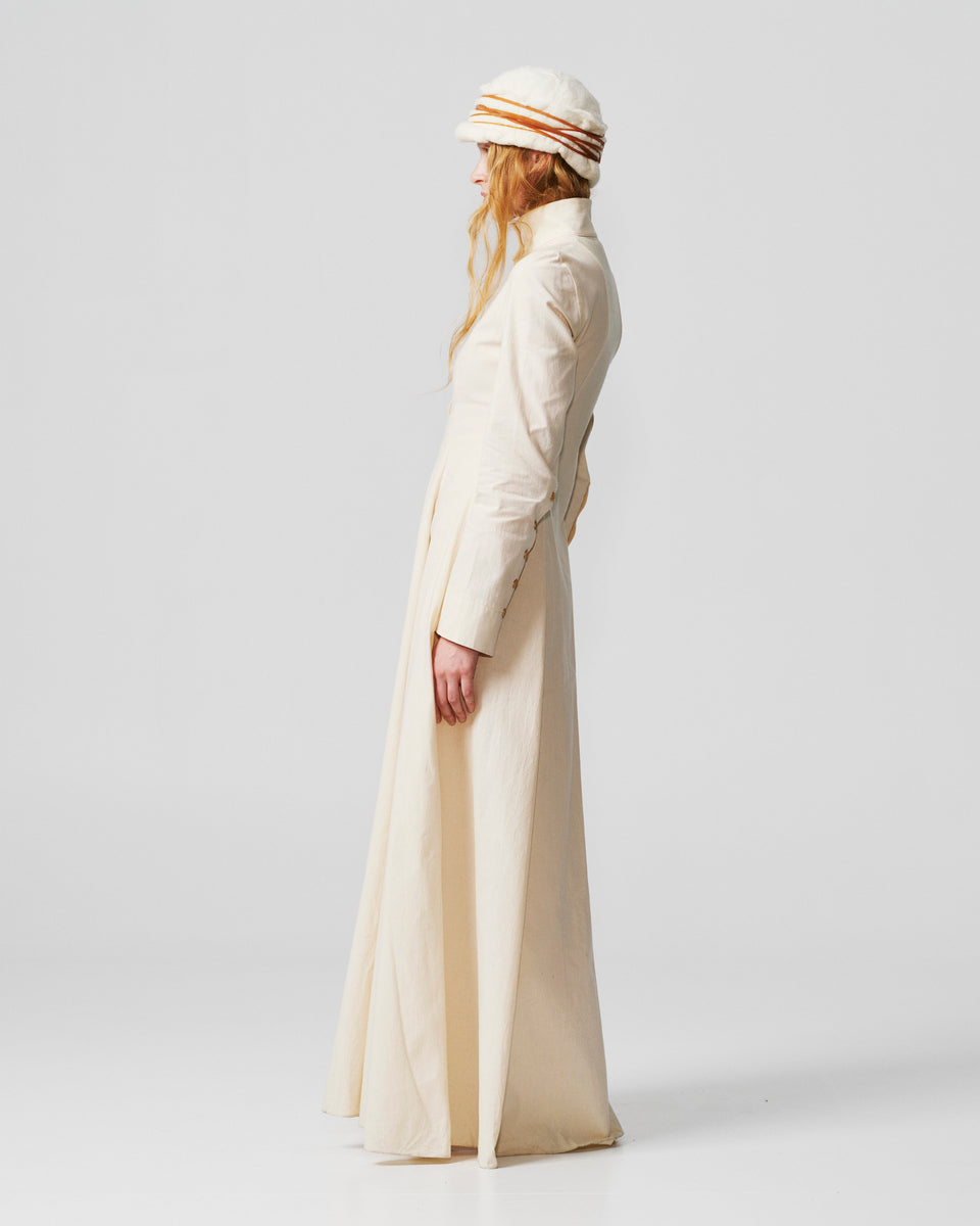 004-02 button cream jacket-dress