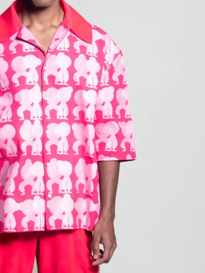 Dancing figures shirt - pink