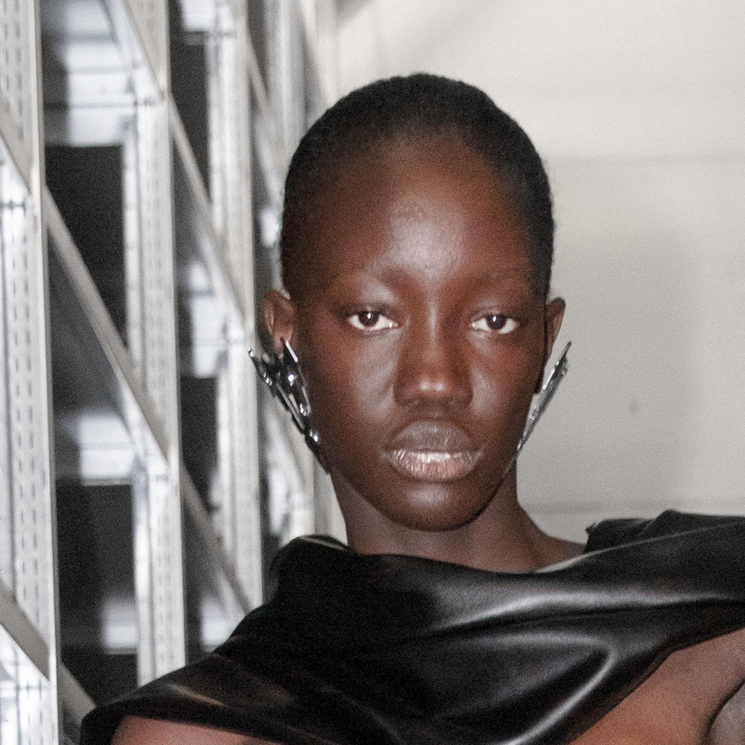 Chrome cone earring