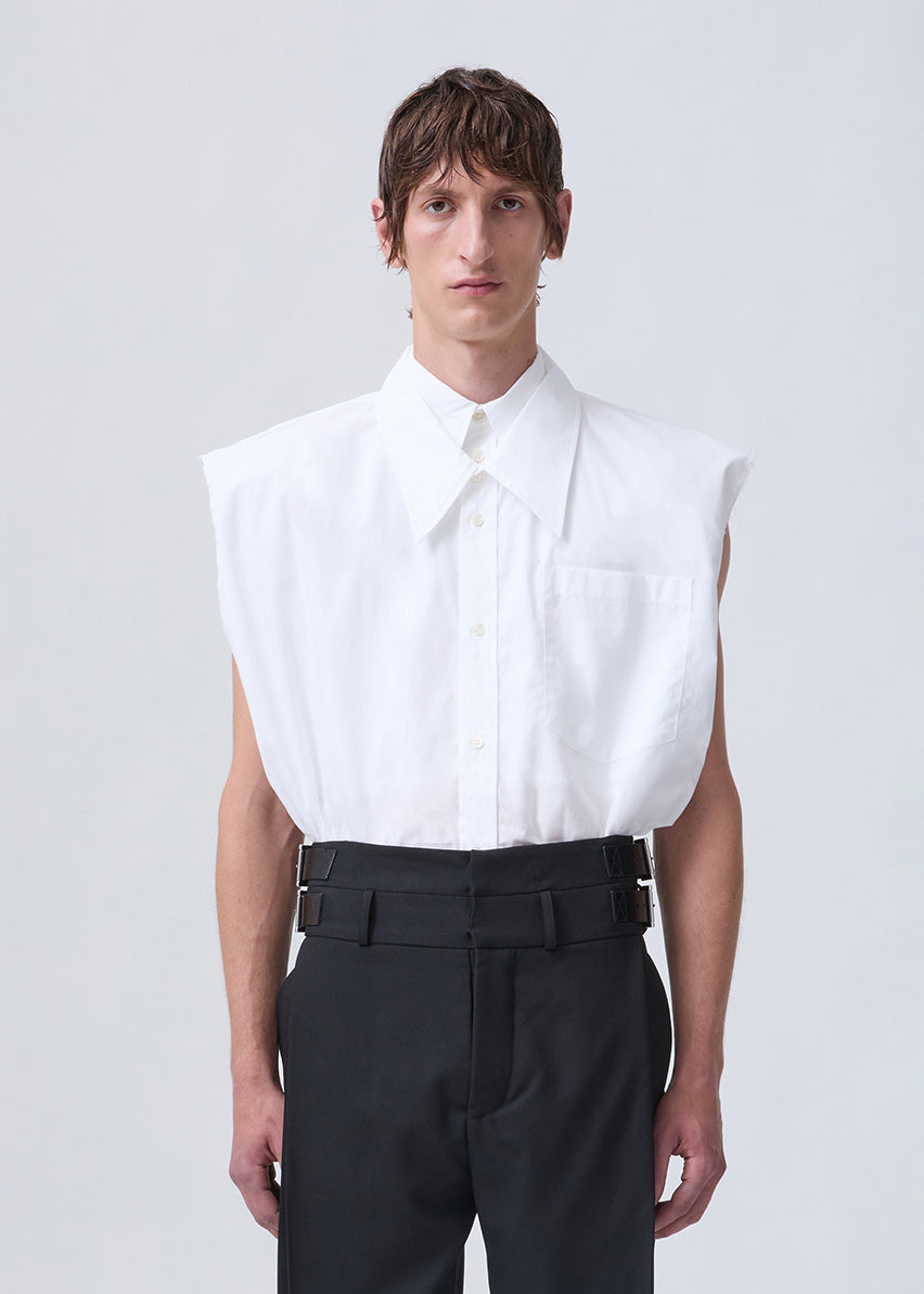 Sleeveless clover shirt white