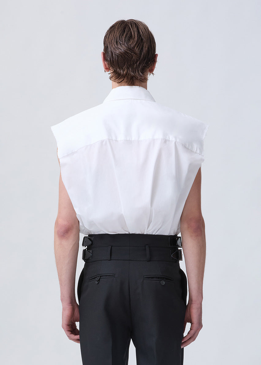 Sleeveless clover shirt white