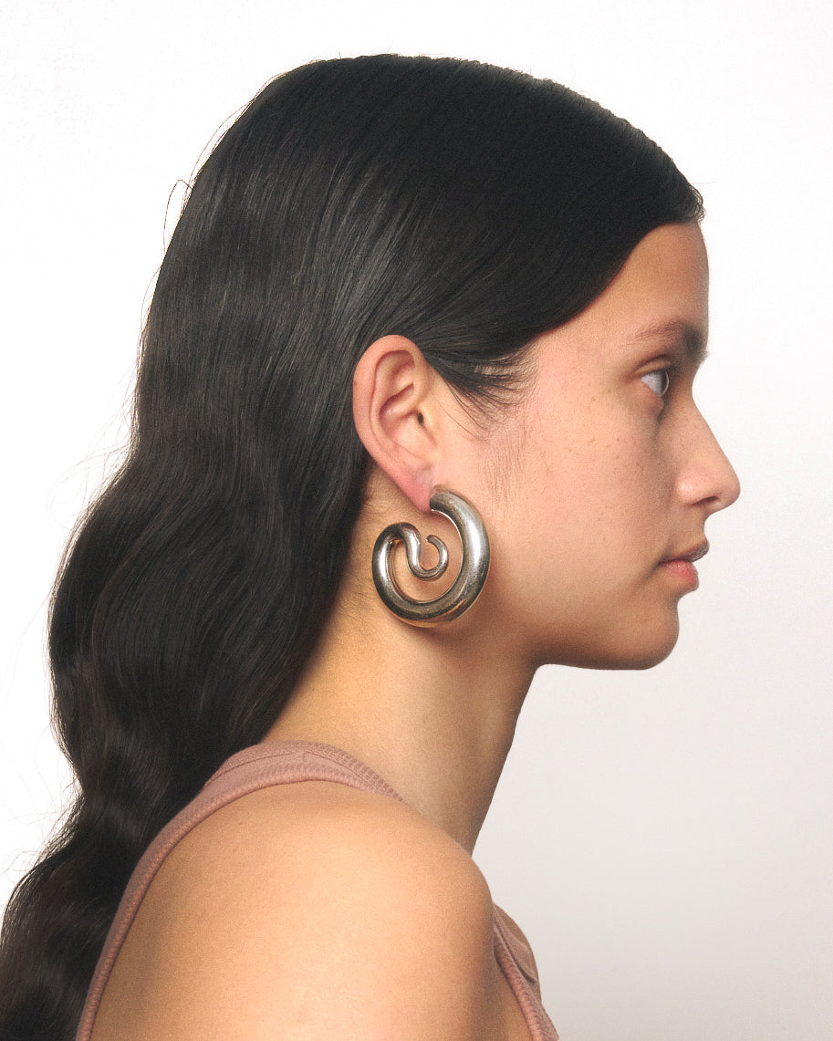 Medium serpent hoops silver