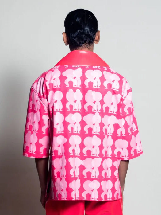 Dancing figures shirt - pink