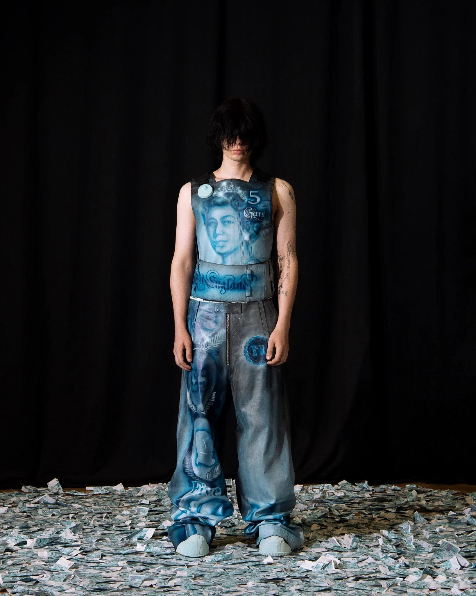 Airbrushed leather vest