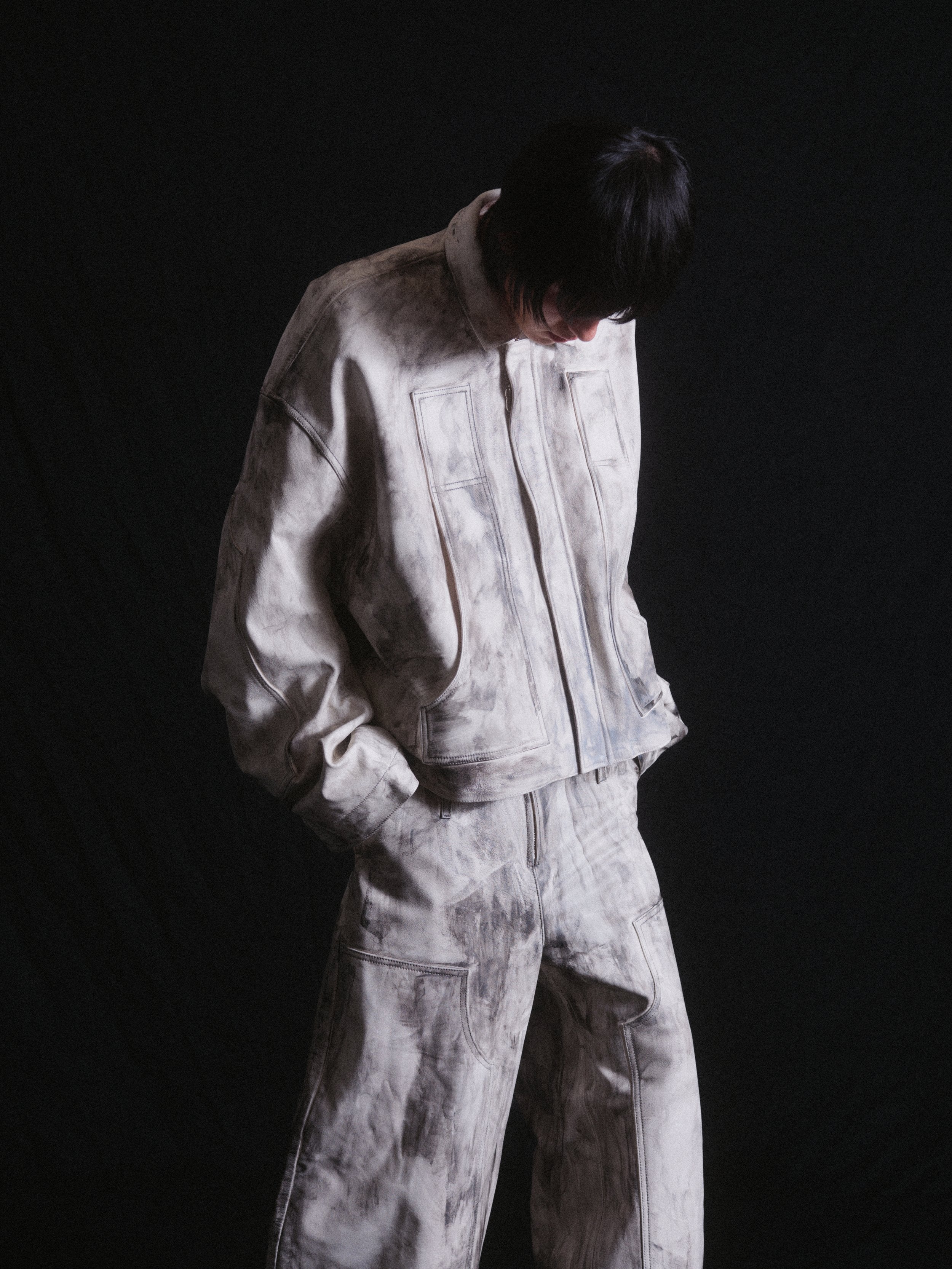 Leather workwear jacket