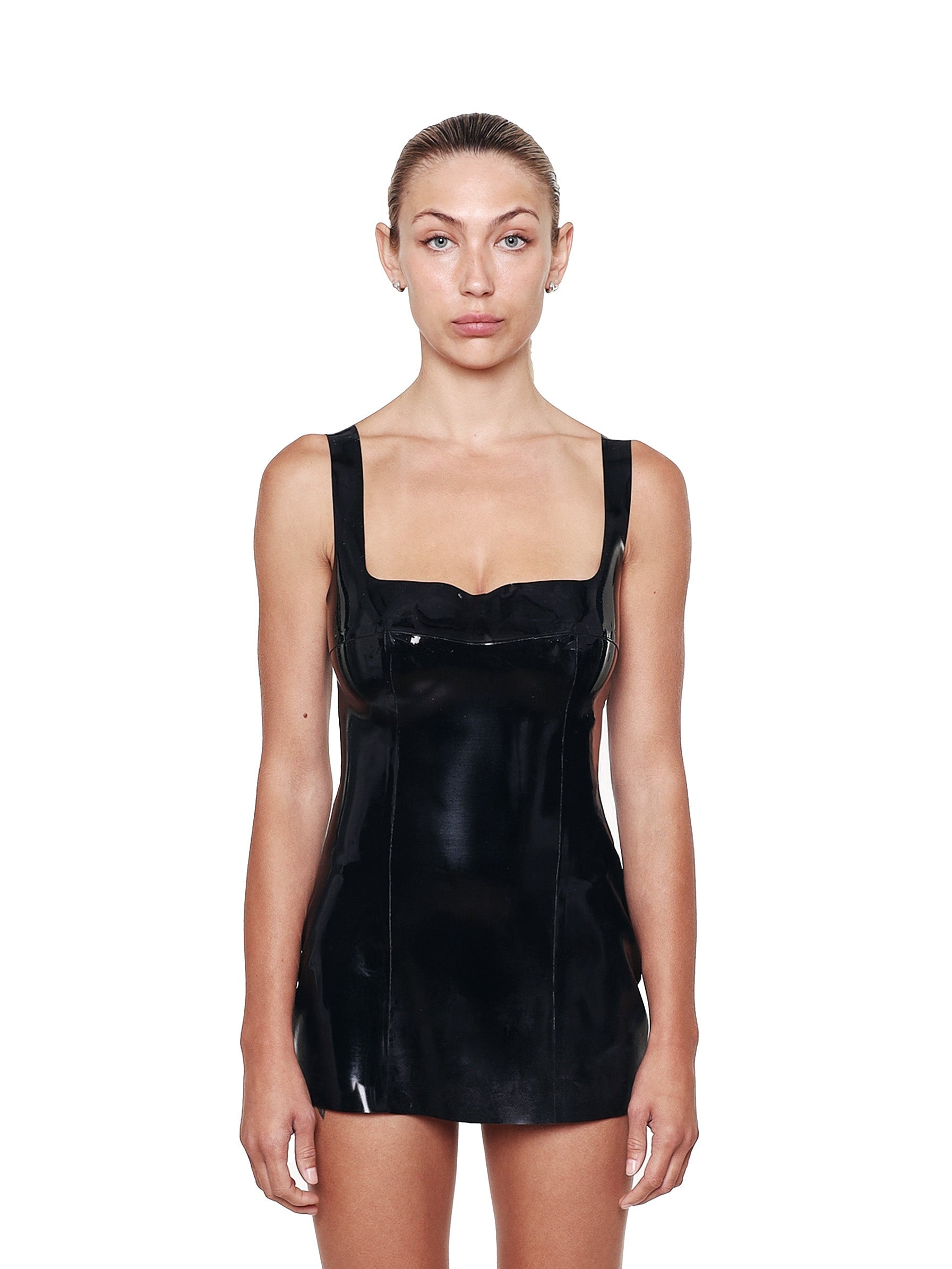 Little black dress with square neck