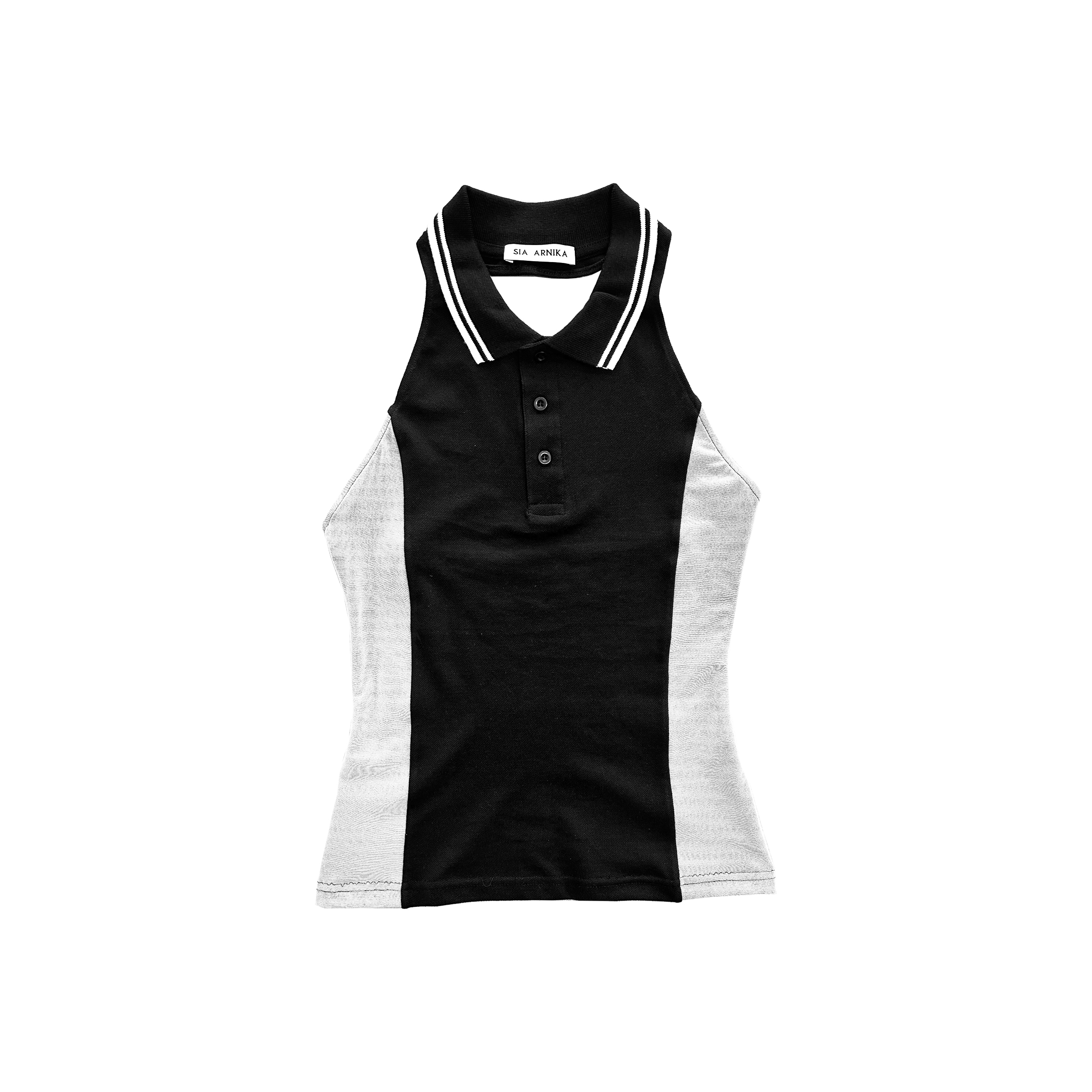 Polo block halter top