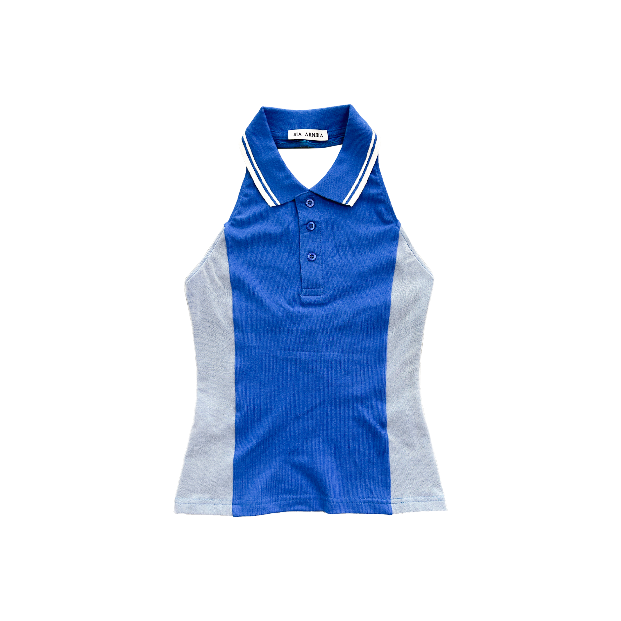 Polo block halter top