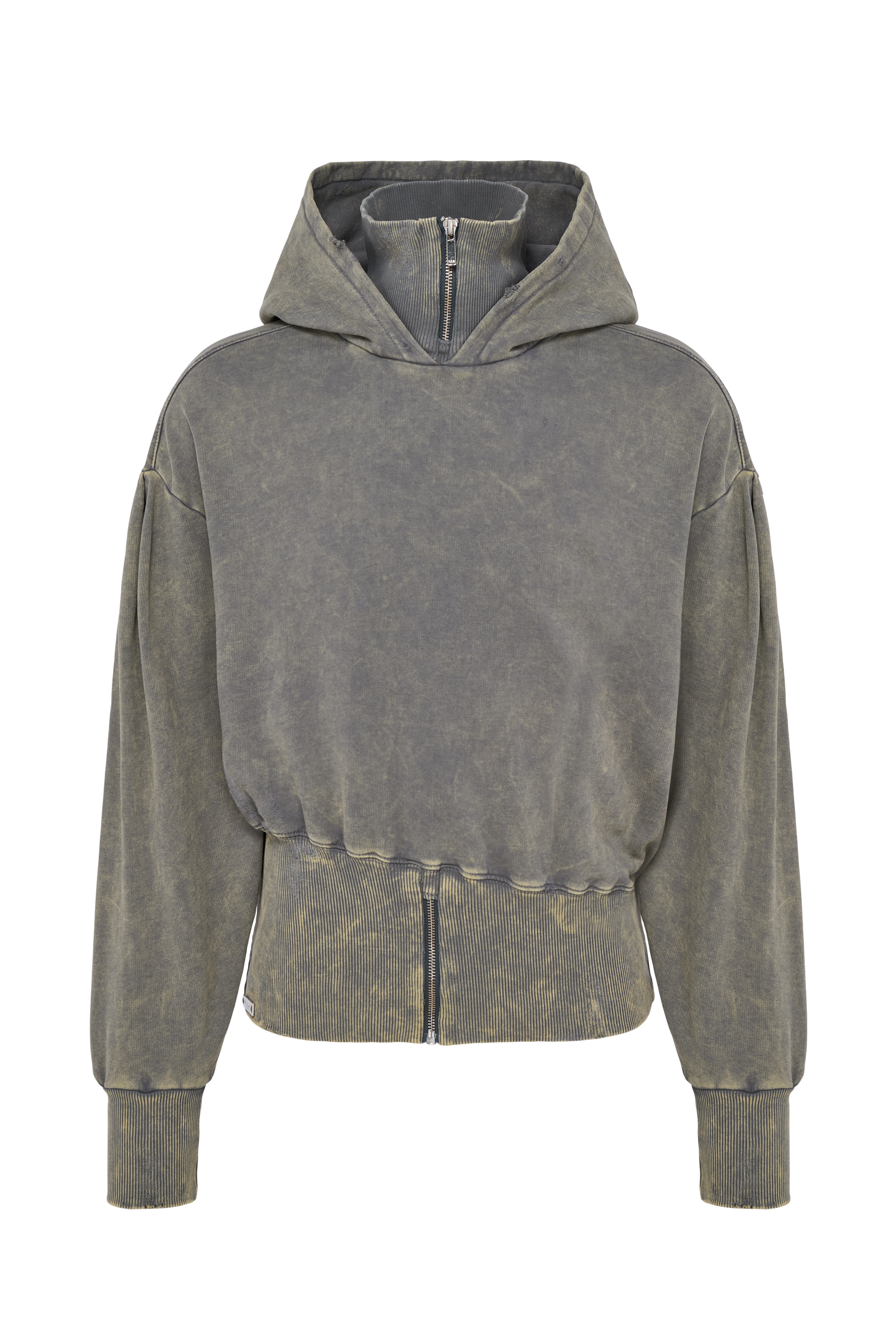 Zip hoodie grey washed