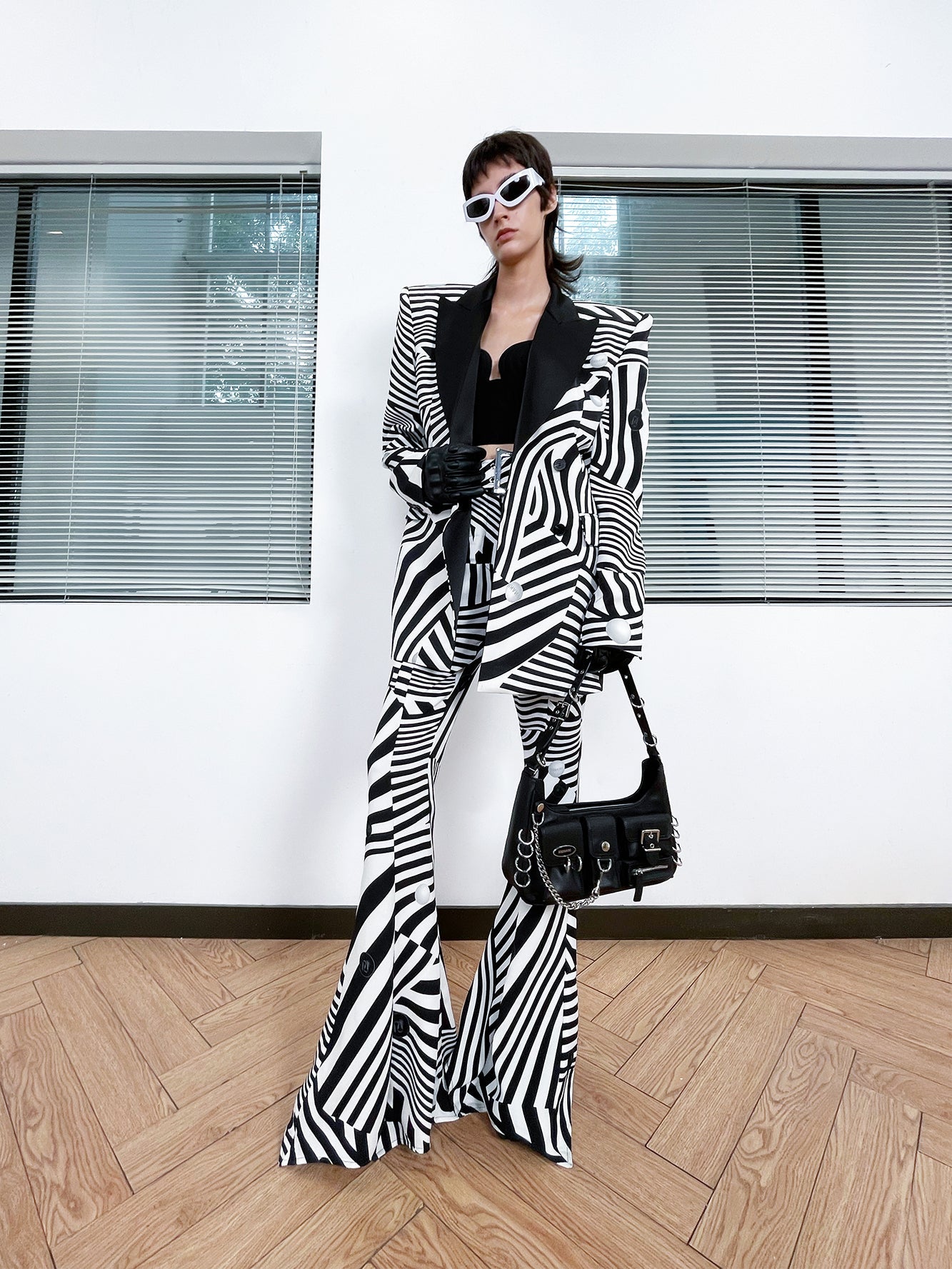 Twisted striped coat