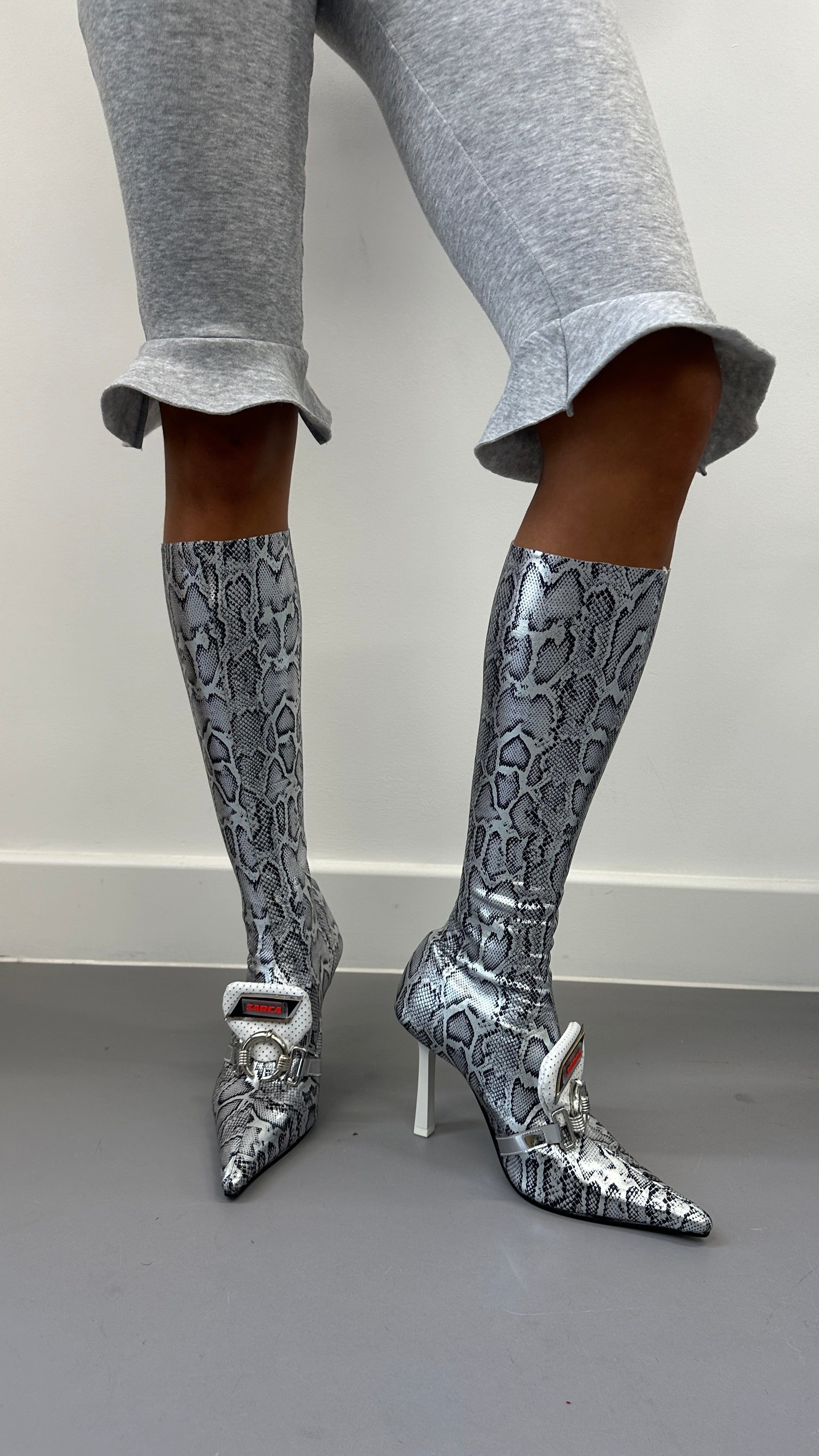 'snake' sock boots ss25