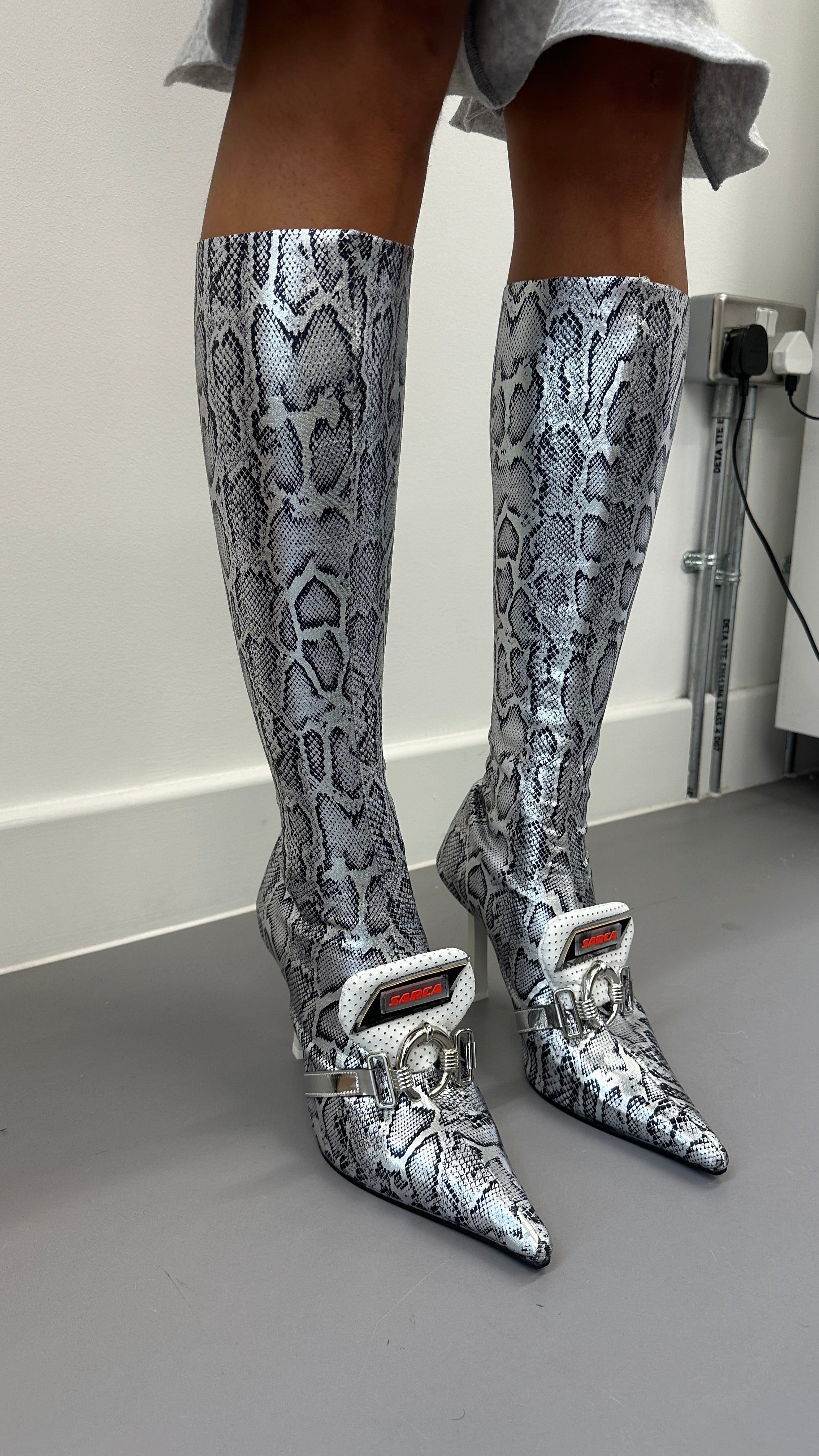 'snake' sock boots ss25