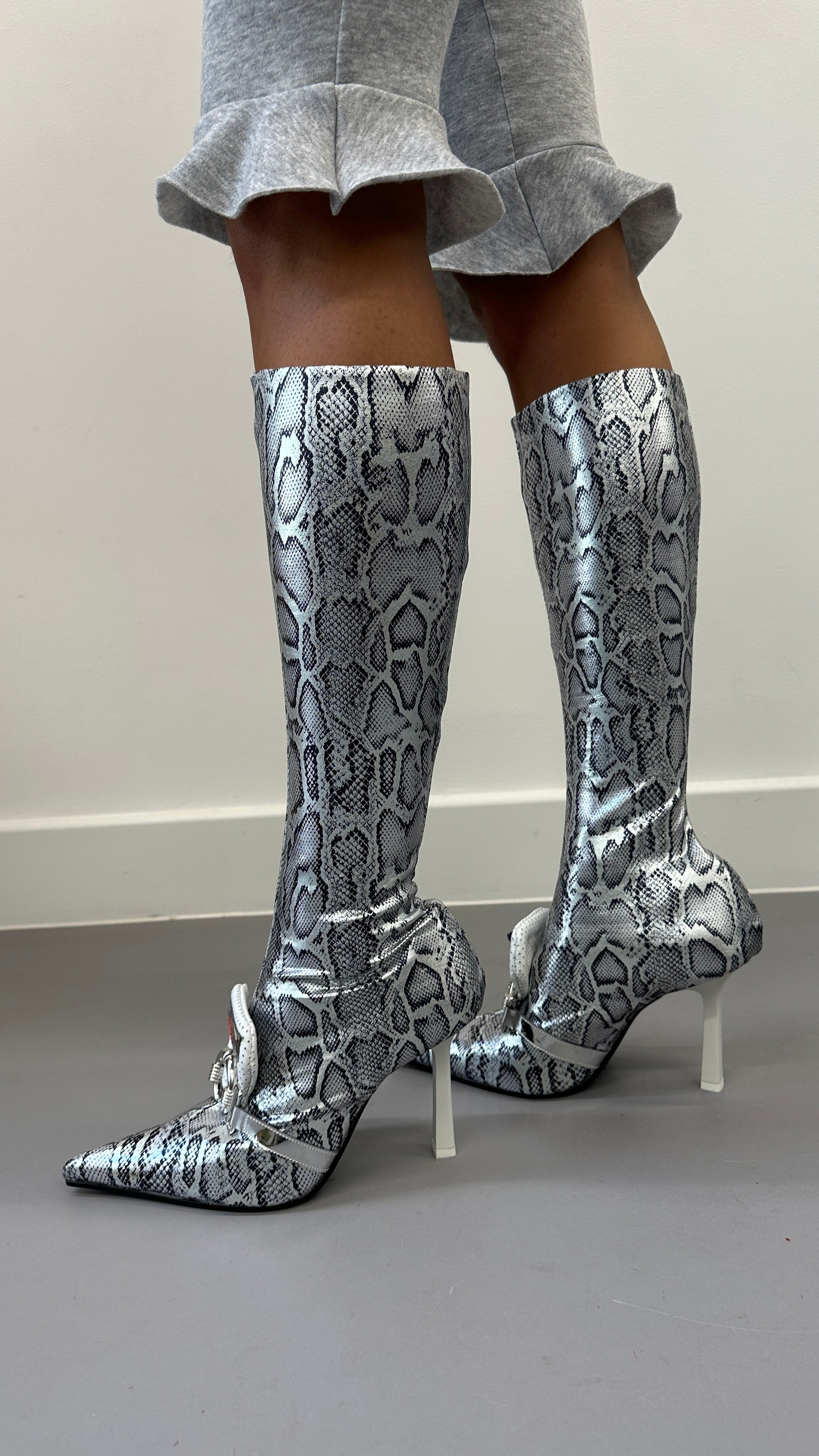 'snake' sock boots ss25
