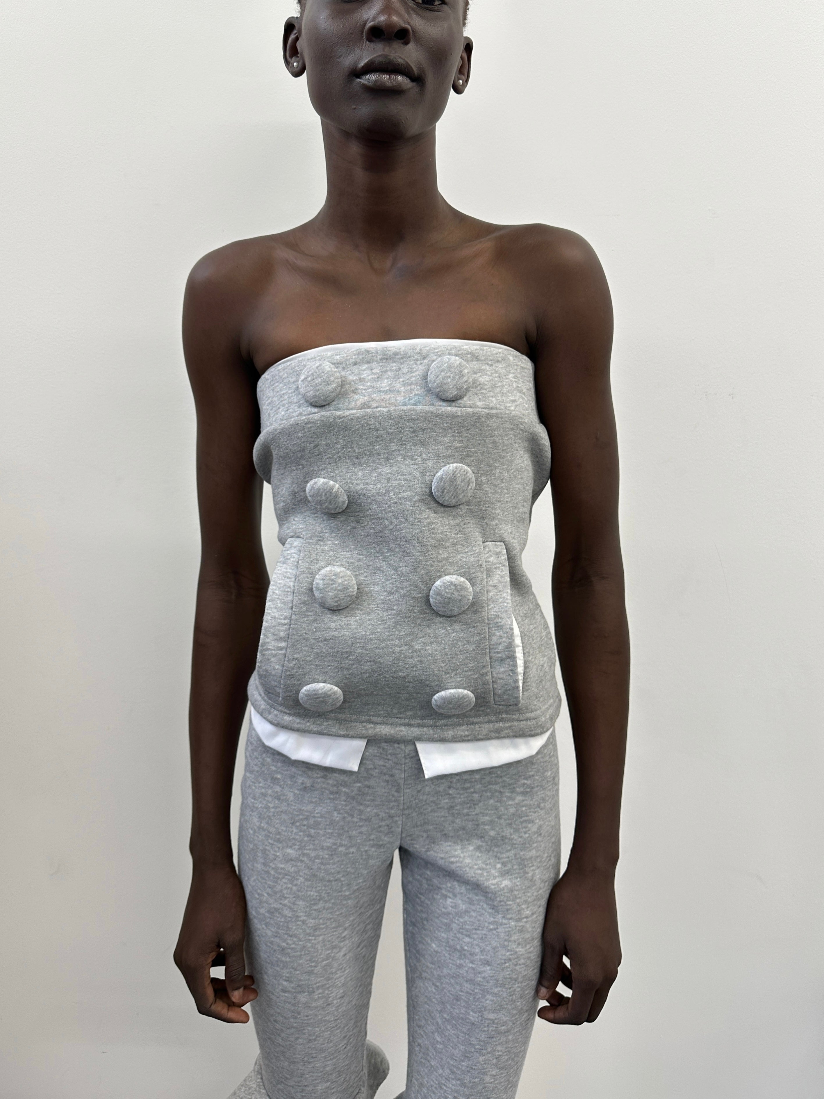Grey jersey top