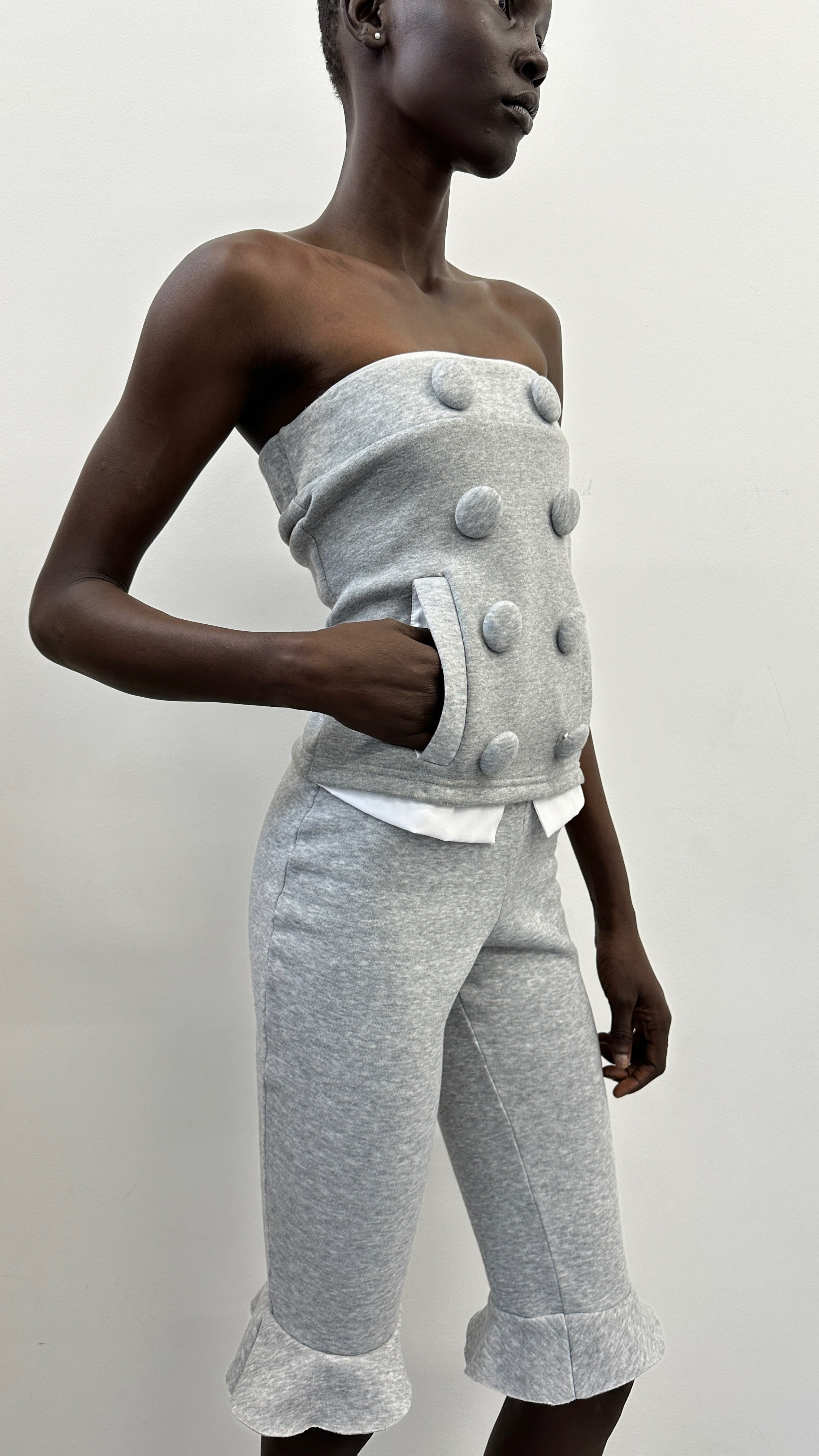 Grey jersey top