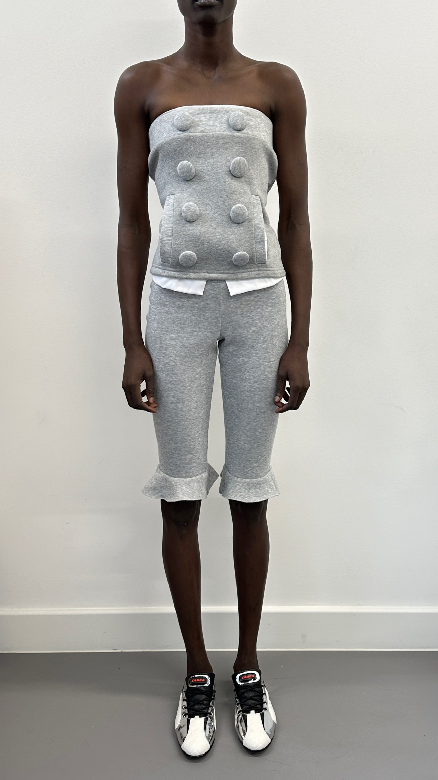Grey jersey top