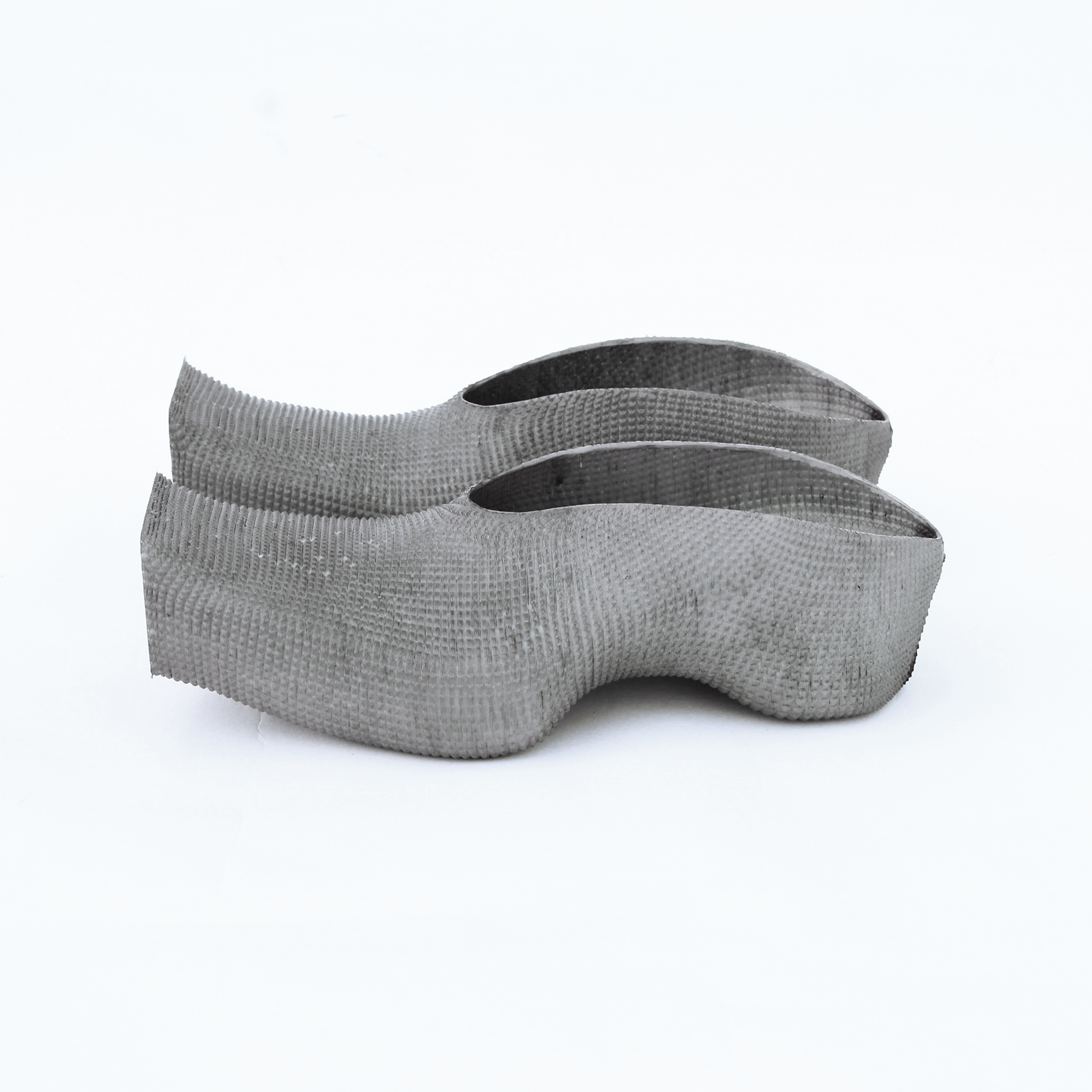 Heeled square toe rubber mules - concrete