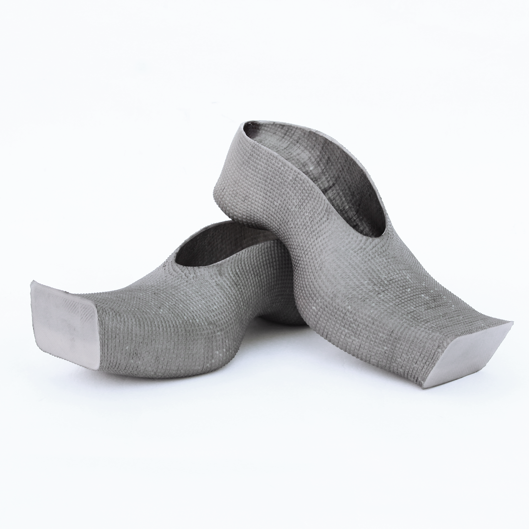Heeled square toe rubber mules - concrete
