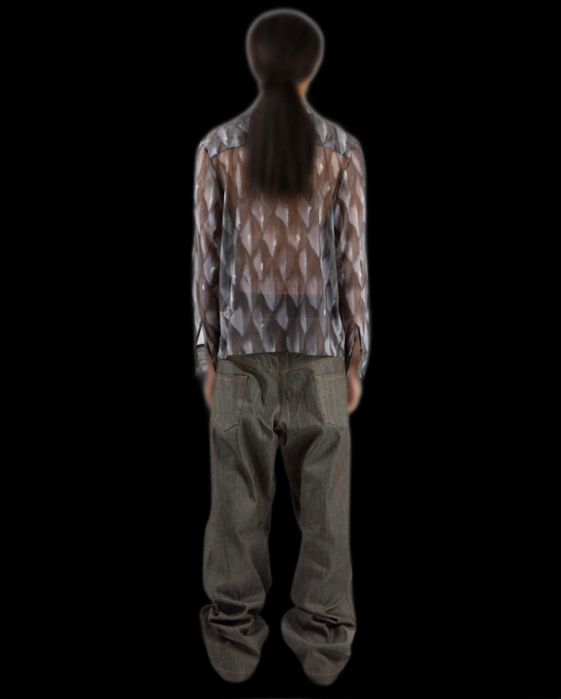 Grey semi sheer shirt