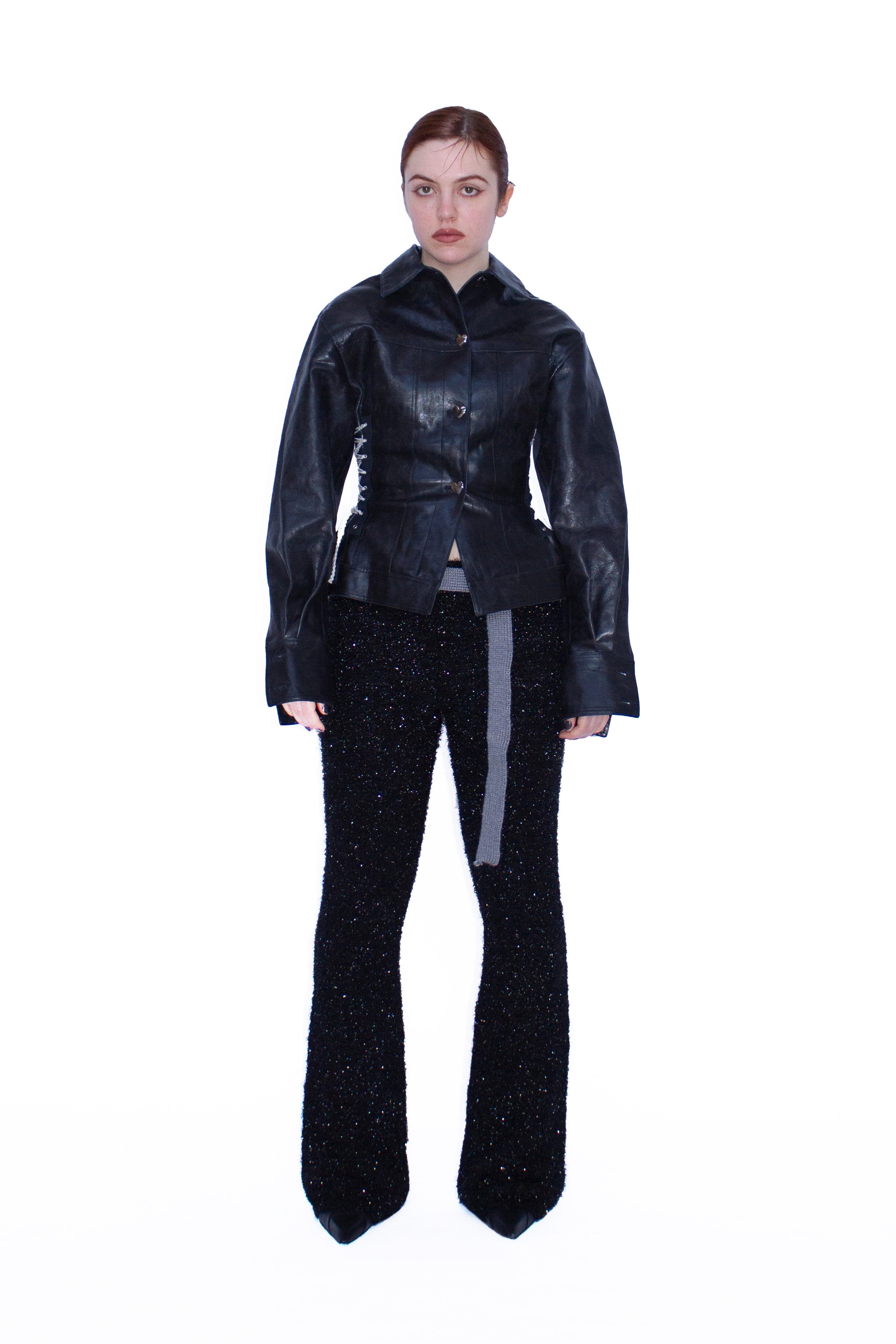 Pantalone in maglia lurex