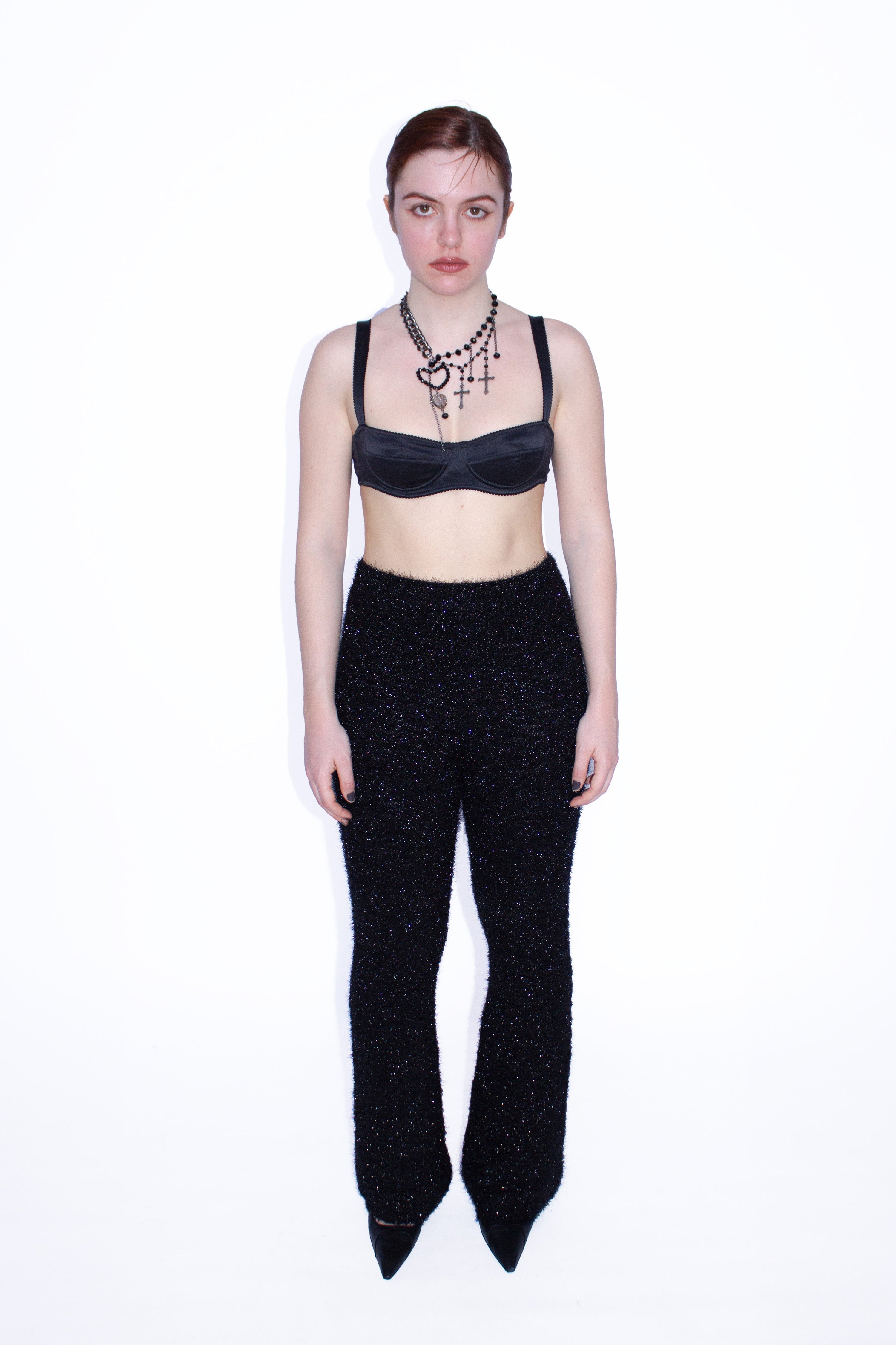 Pantalone in maglia lurex