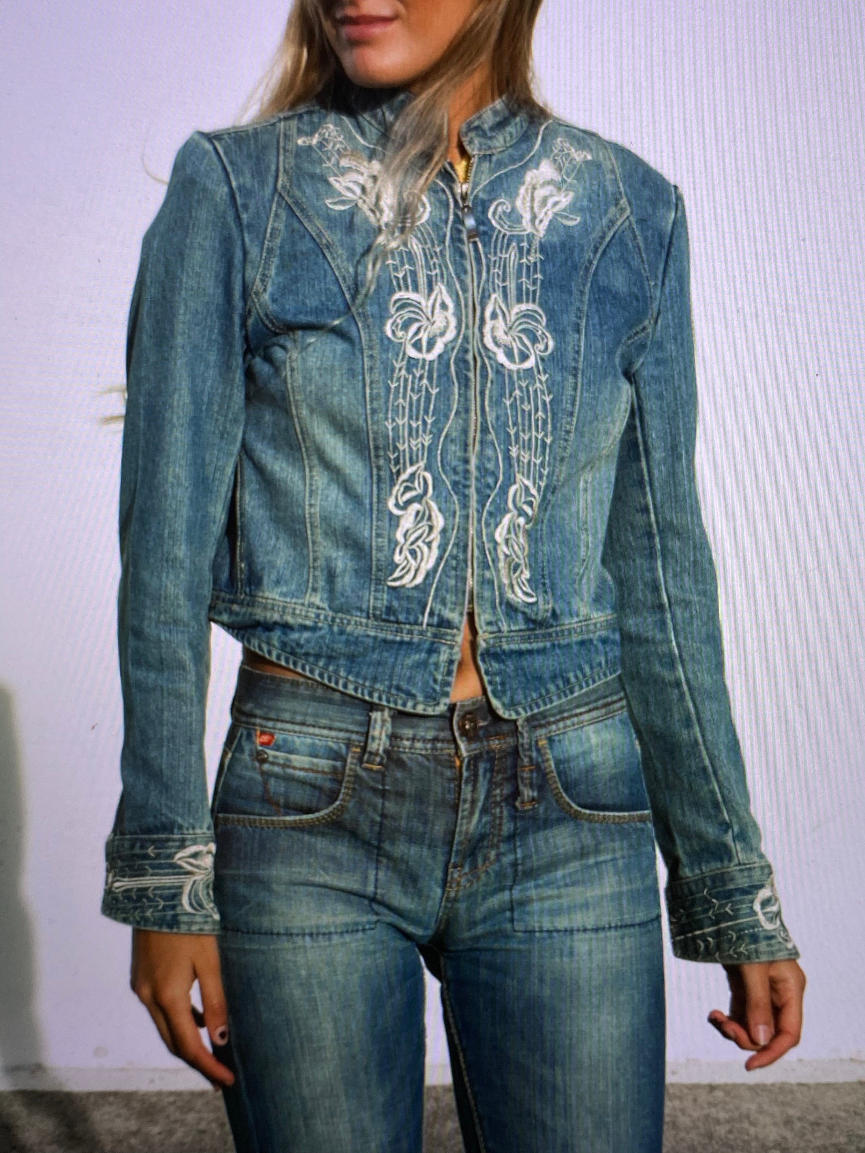 Embroidered denim jacket