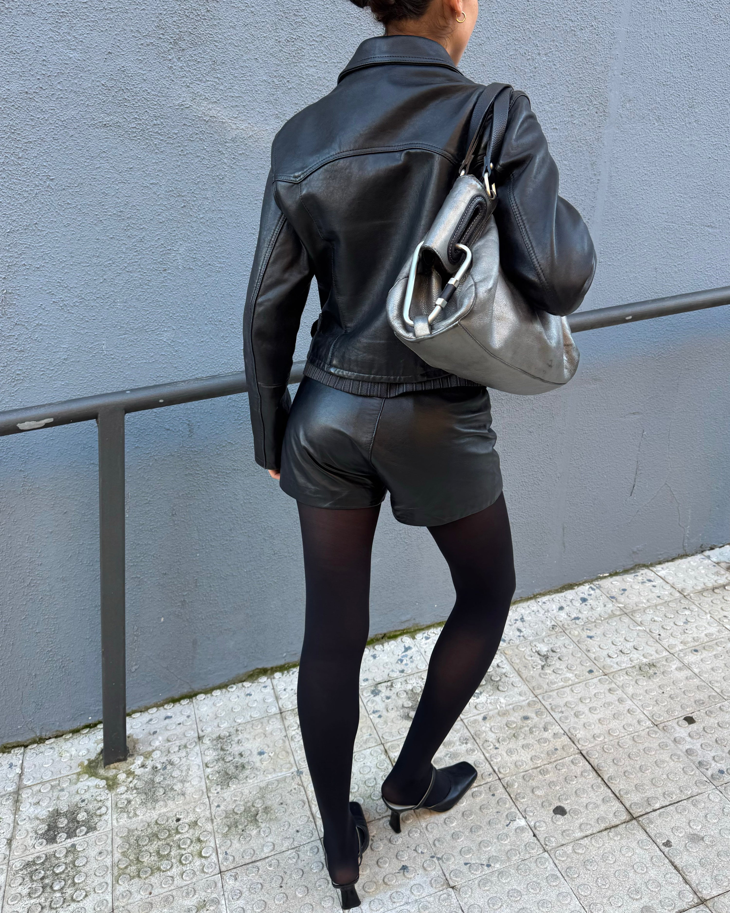 The amelia leather shorts