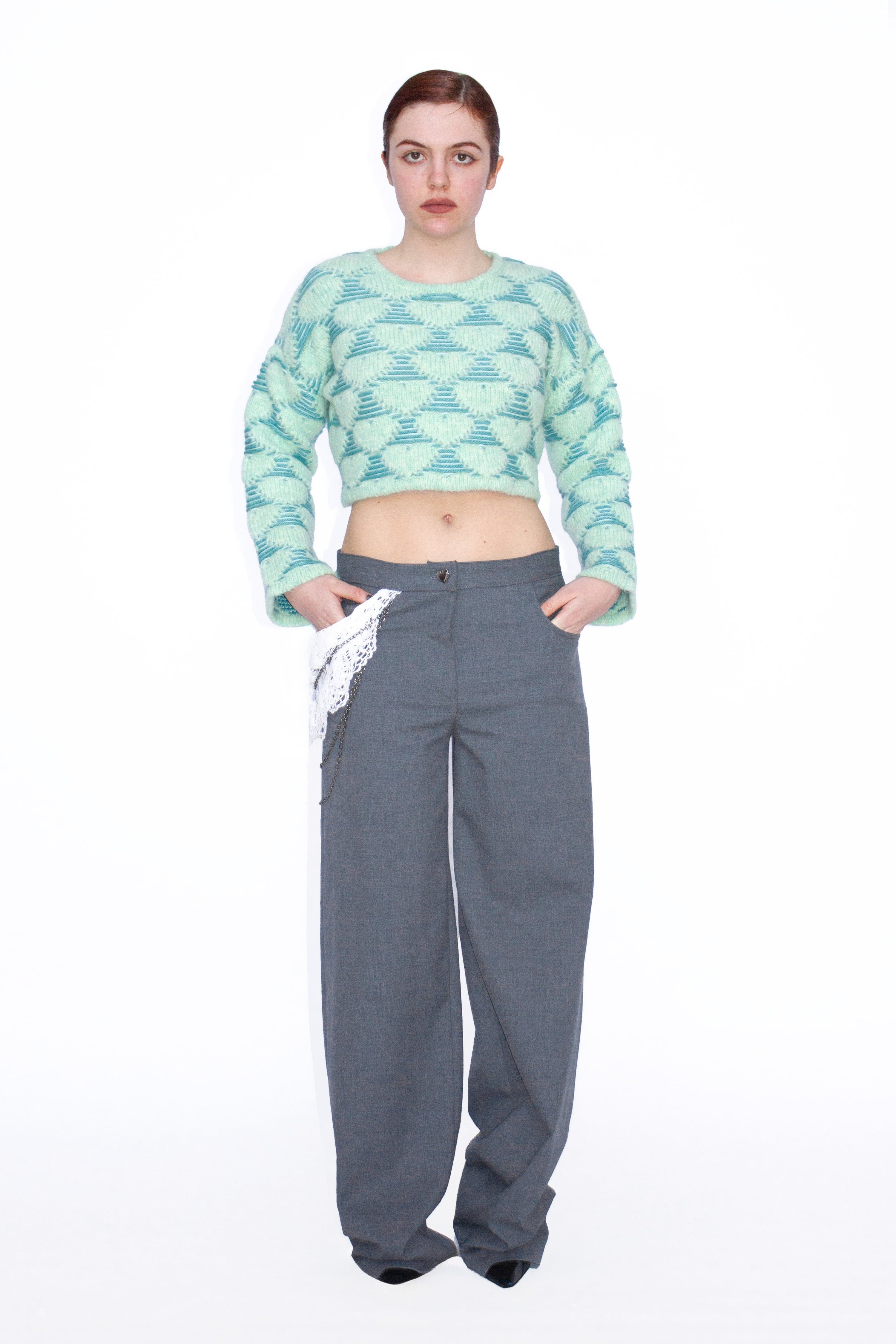 Maglia a cuori jacquard