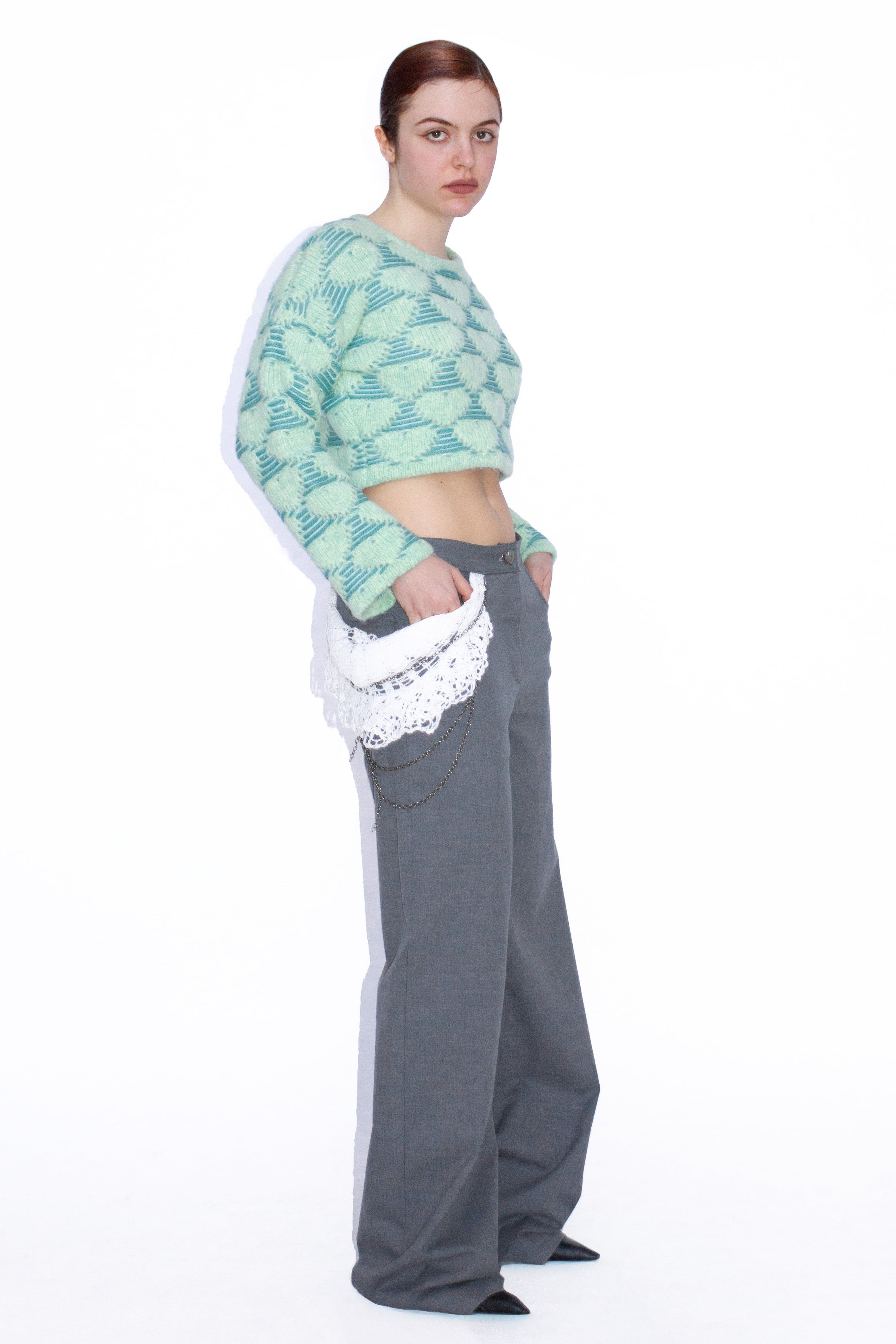 Maglia a cuori jacquard