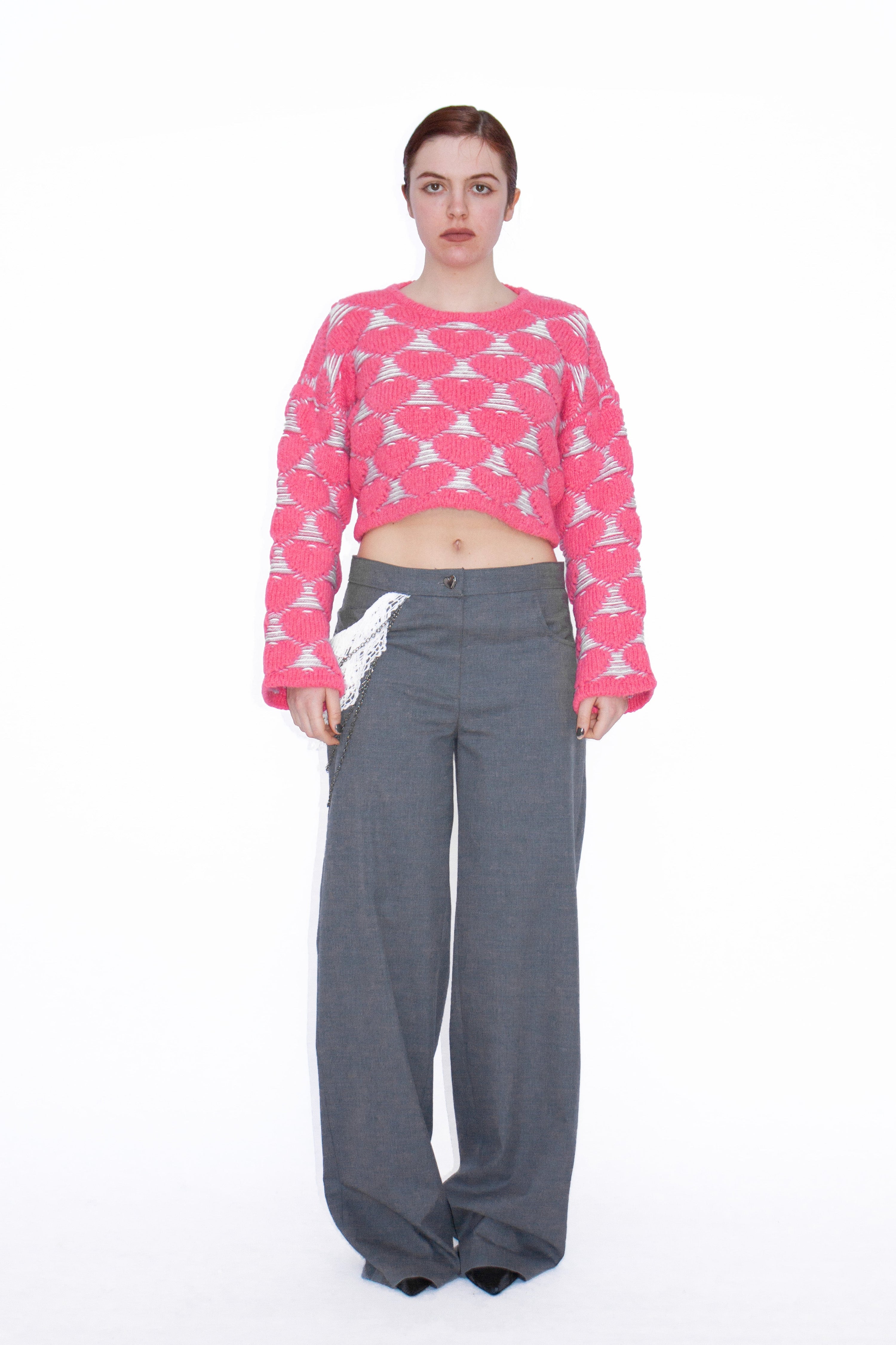 Maglia a cuori jacquard