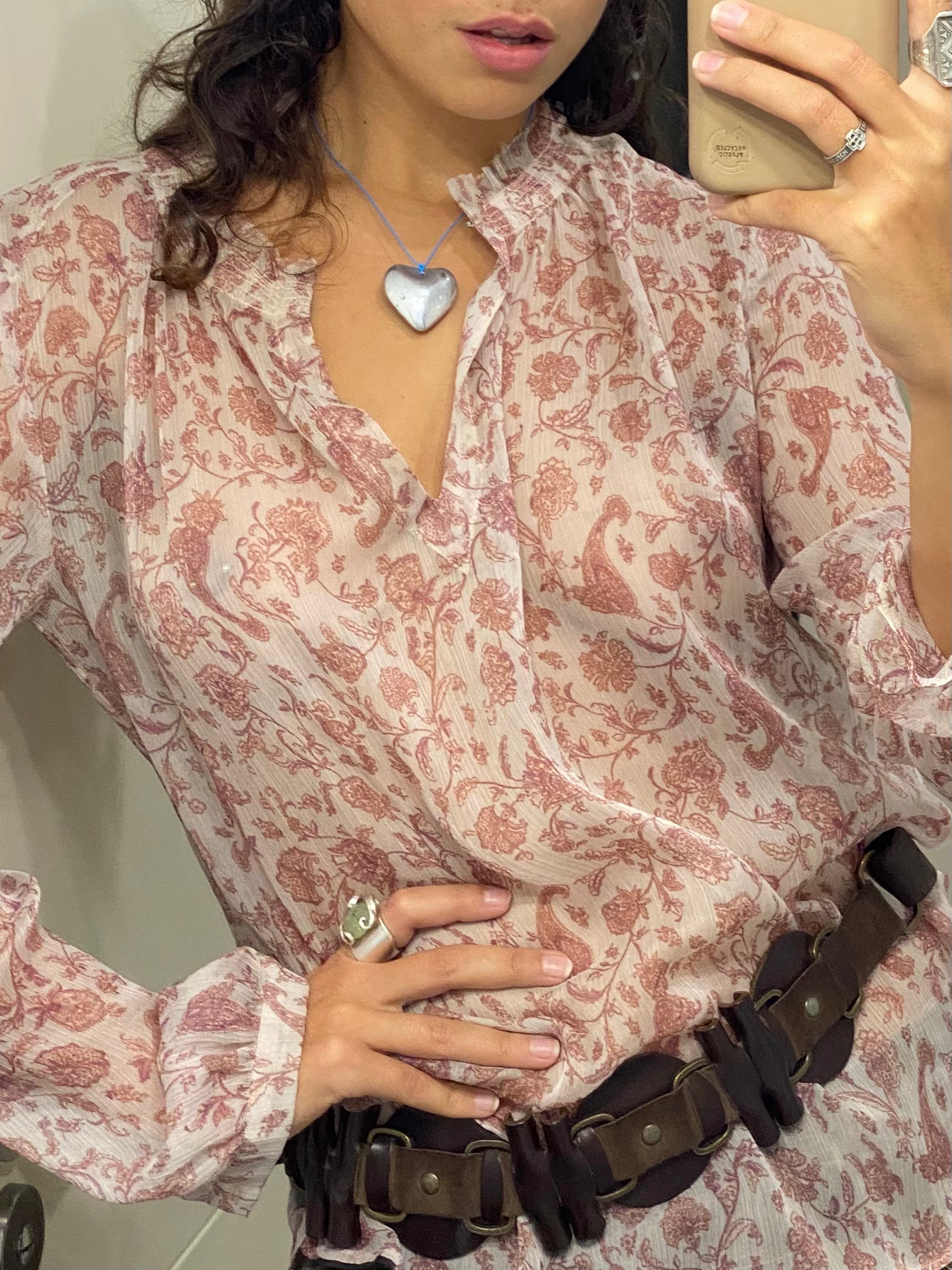 Sheer floral shirt
