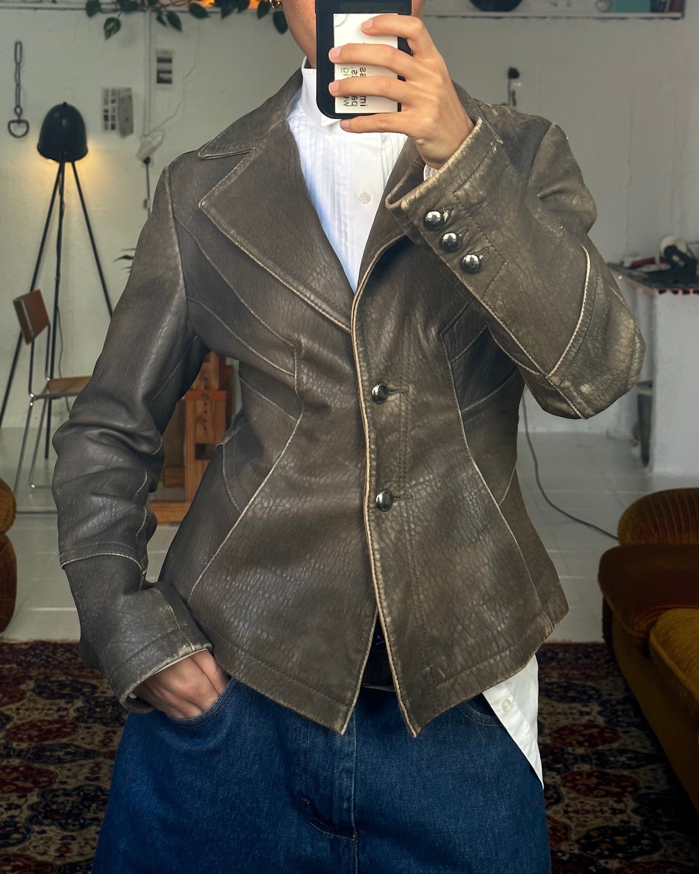 The natalie leather blazer
