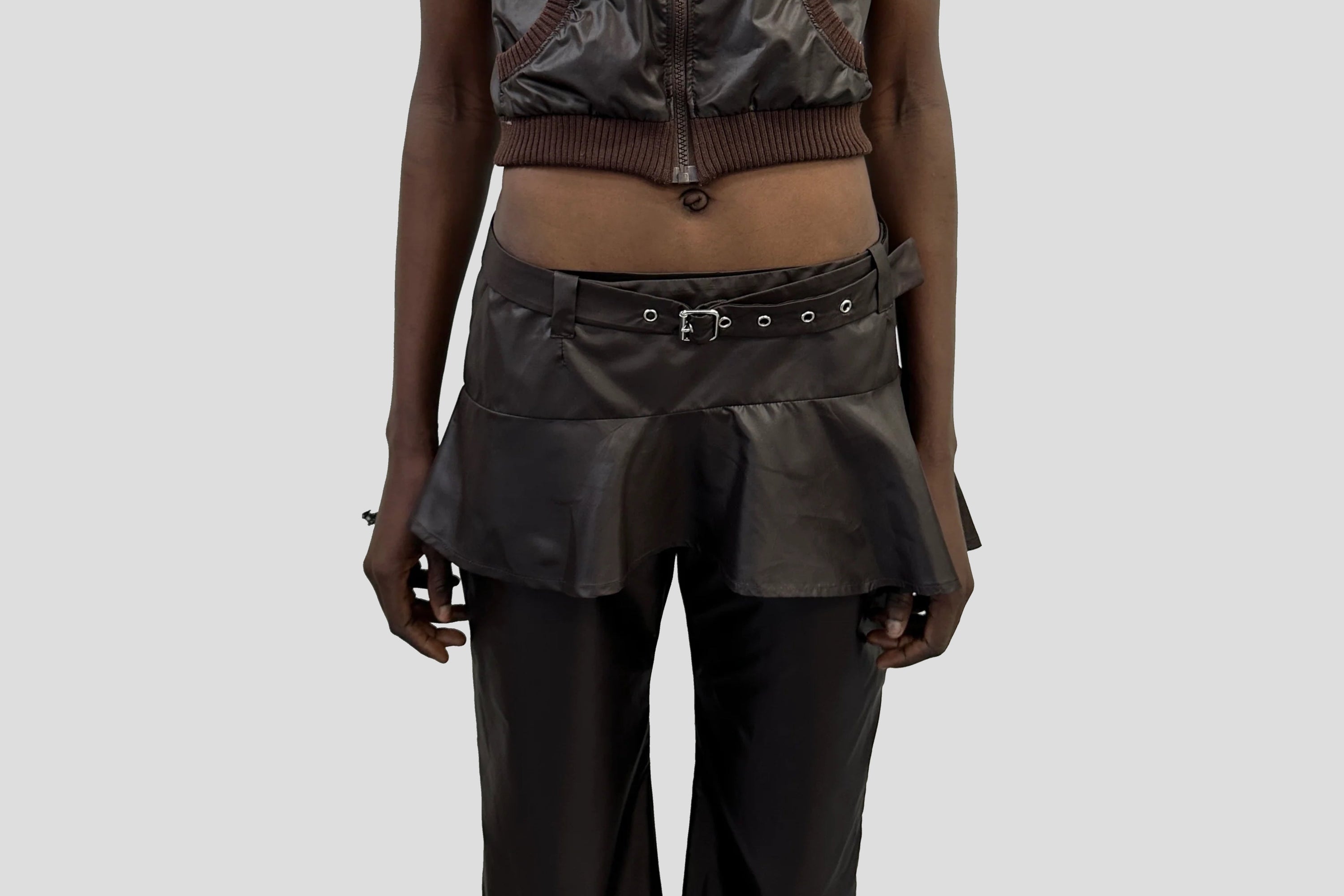 Nylon mini skirt