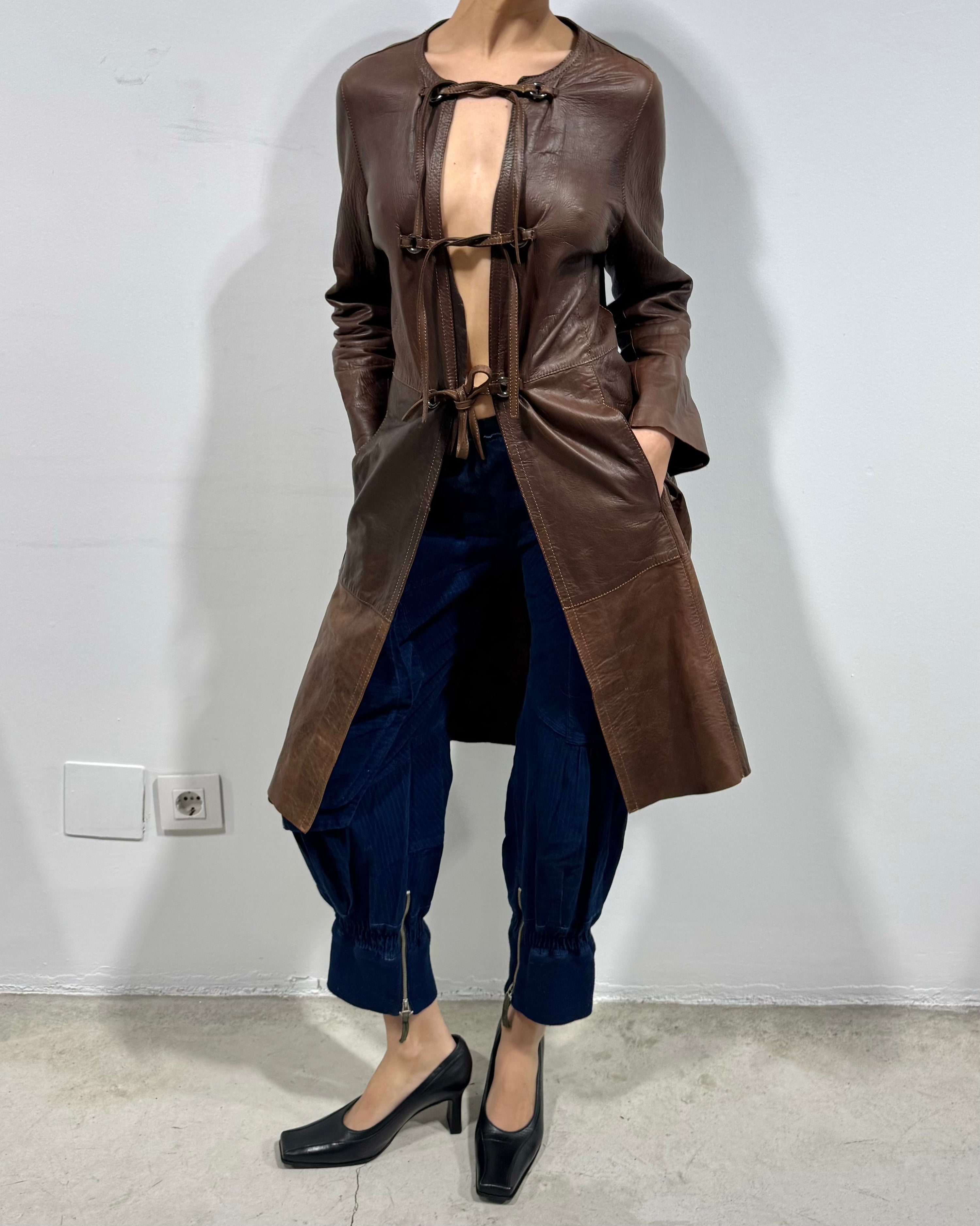 The lea leather coat