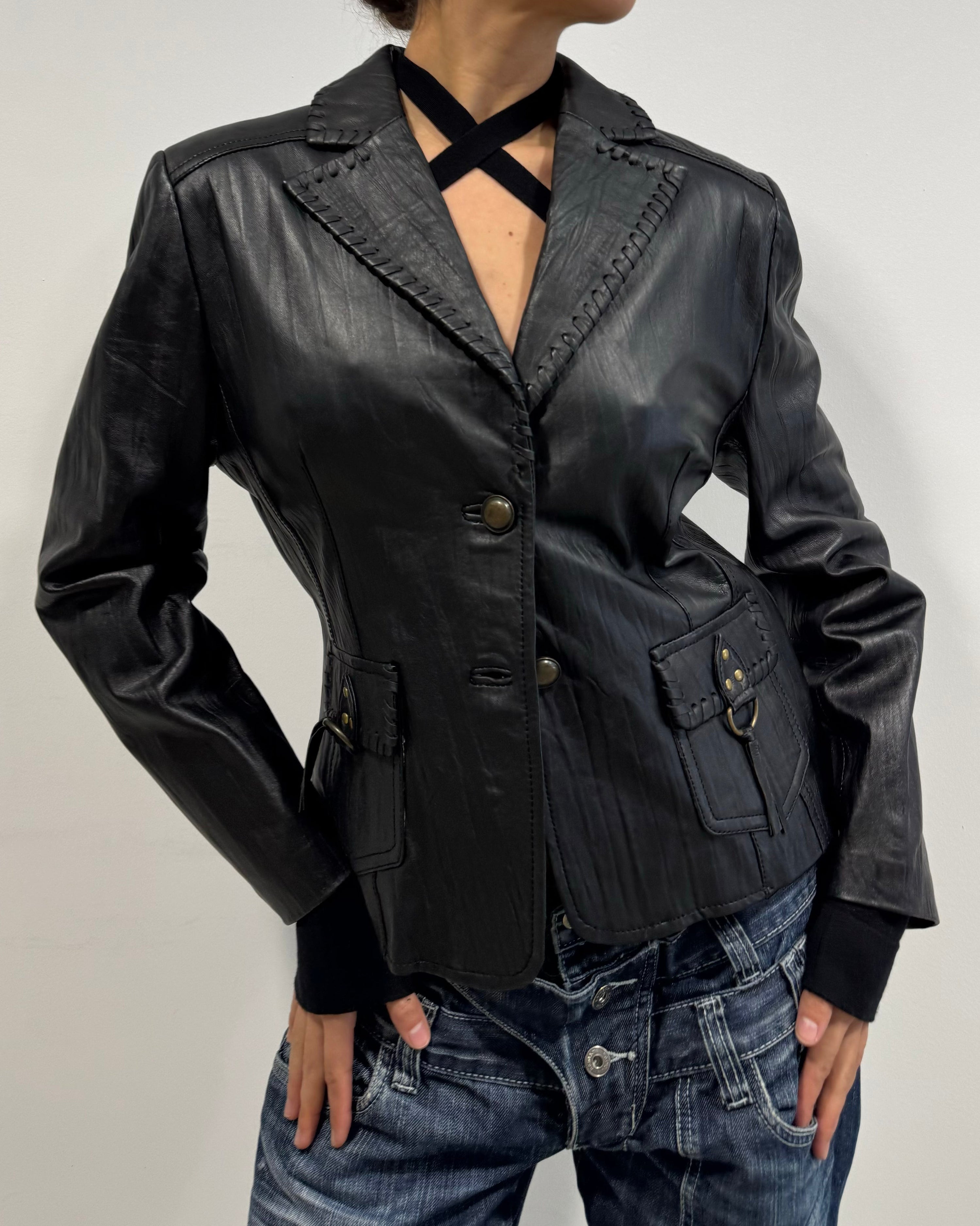The carol leather blazer
