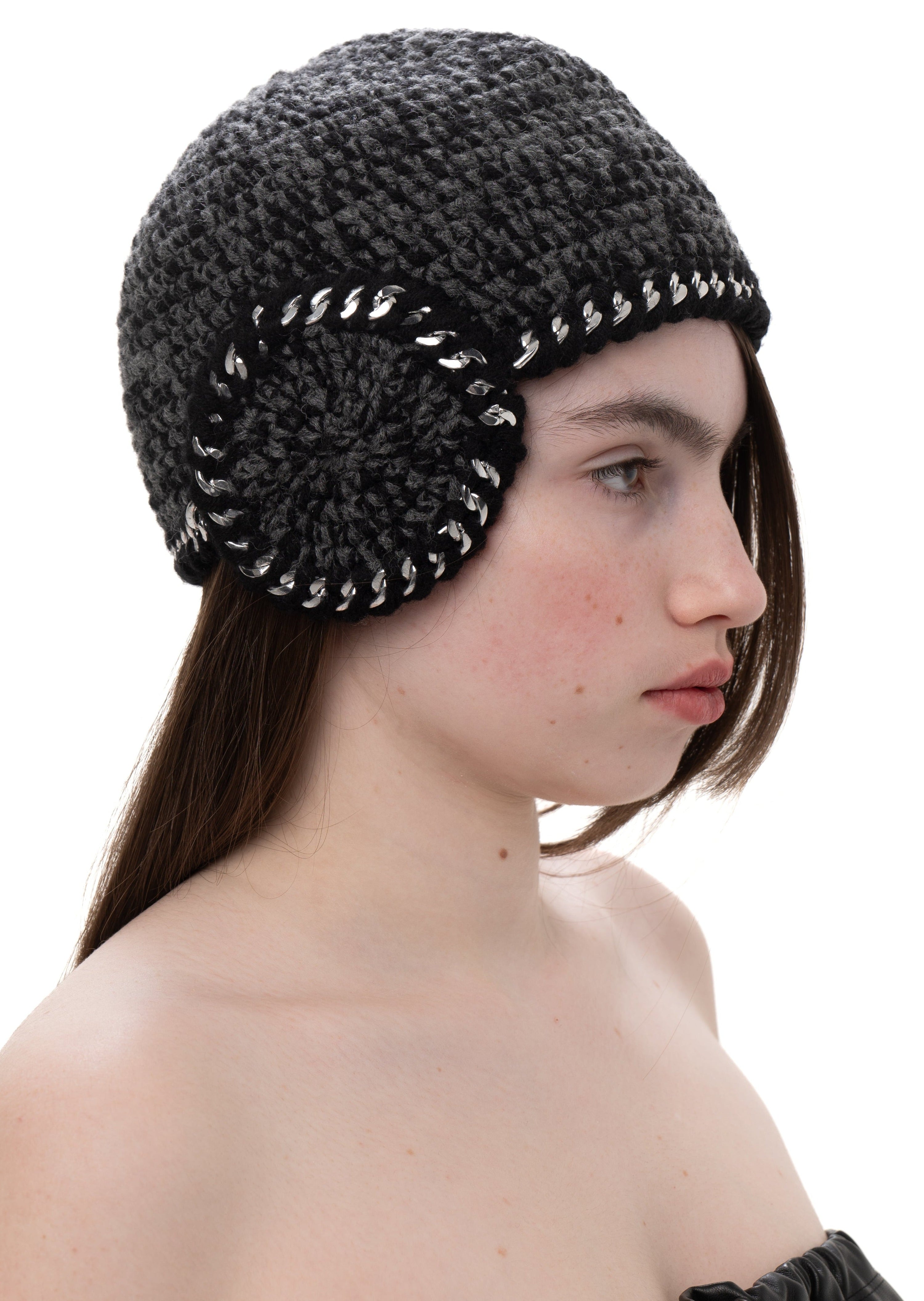 Crochet metal chain cap