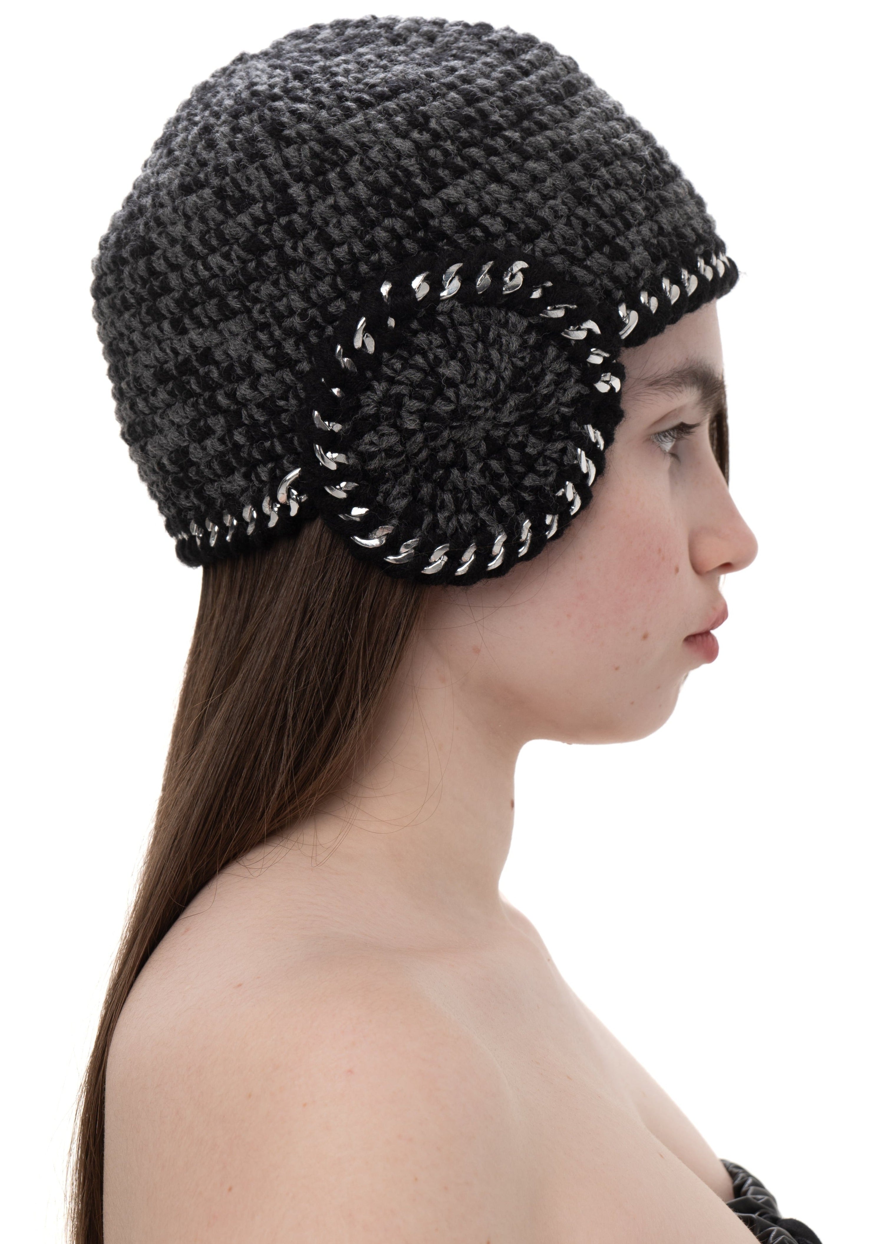 Crochet metal chain cap
