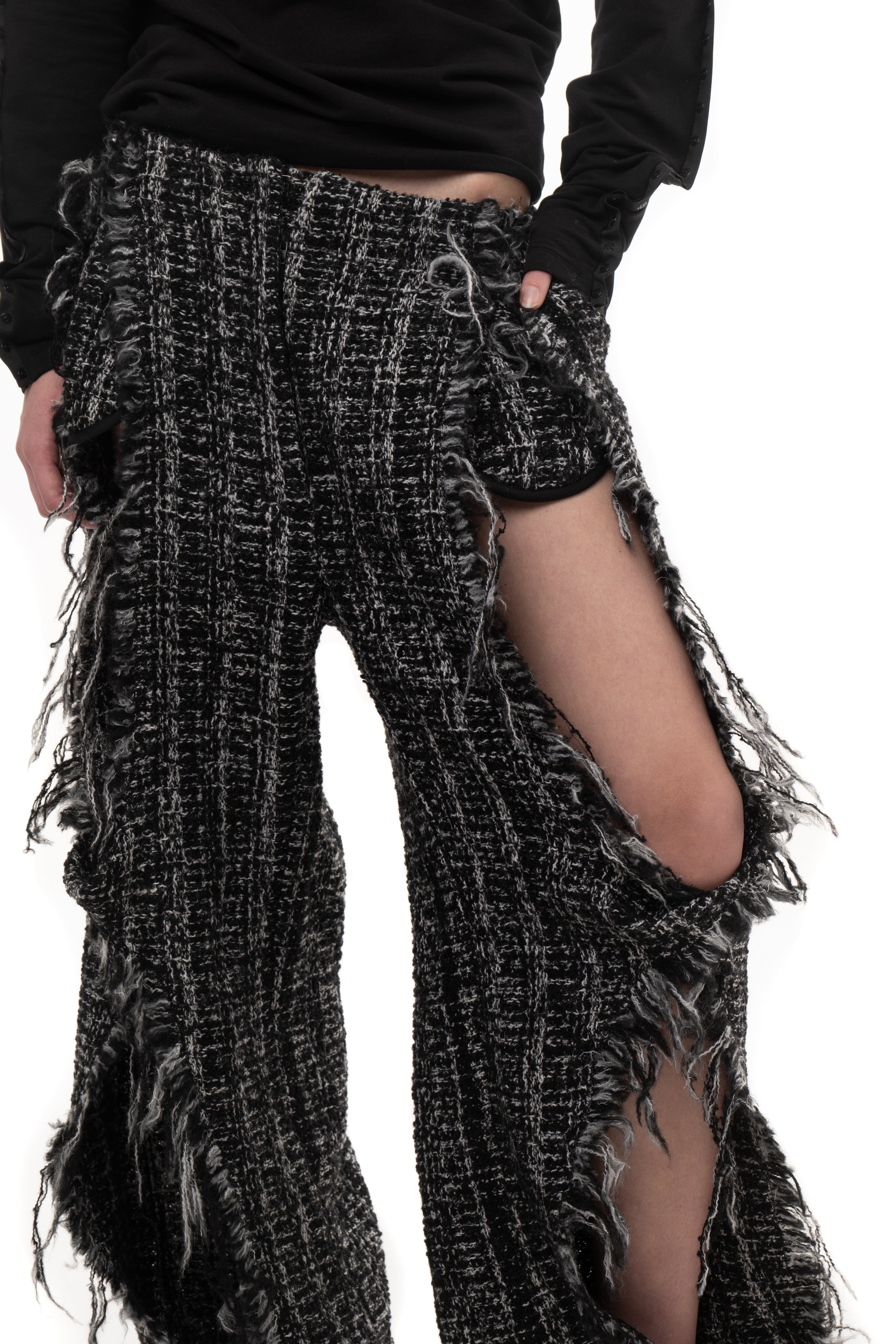 Brushed tweed twist trousers