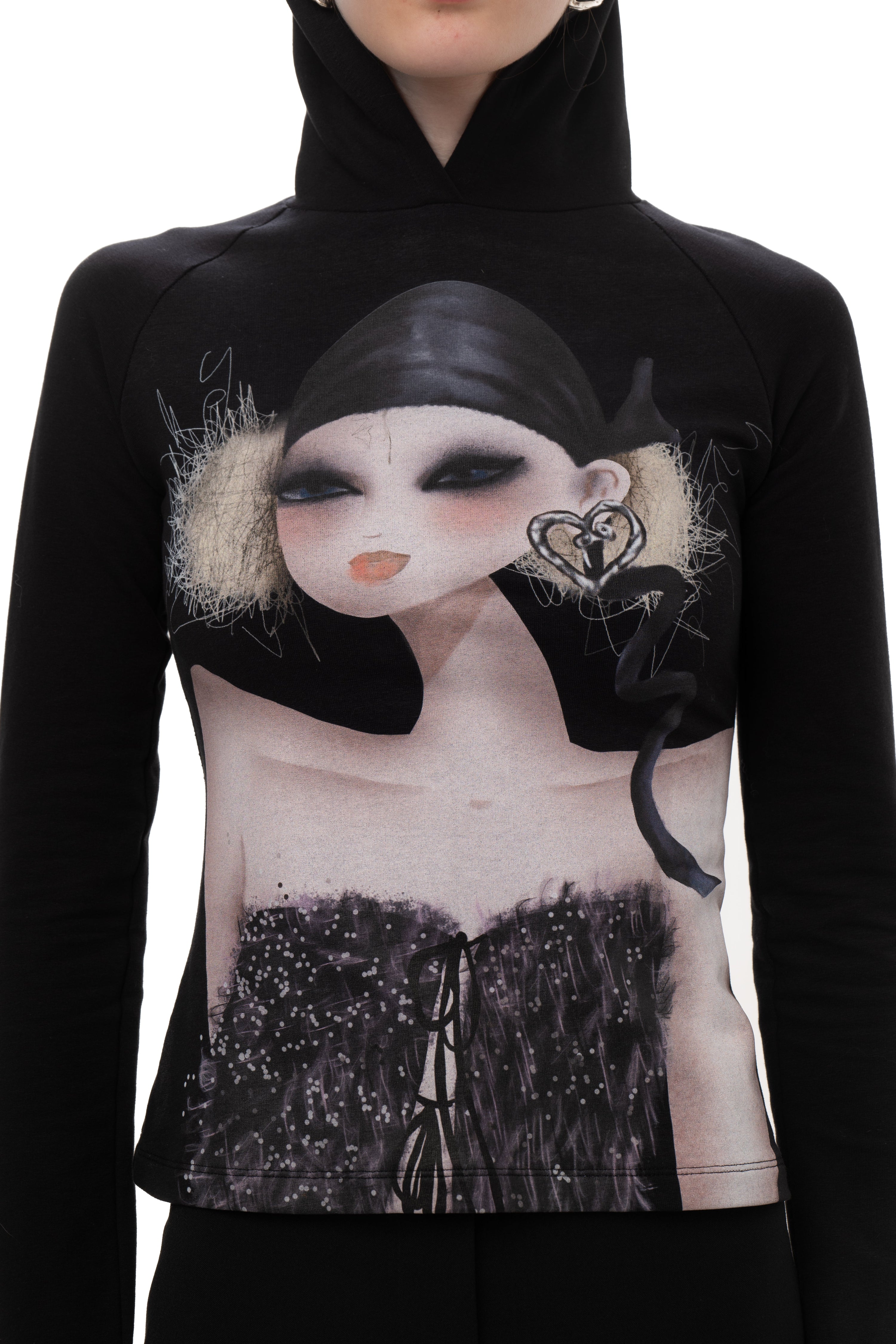 Hood printed longsleeve tee