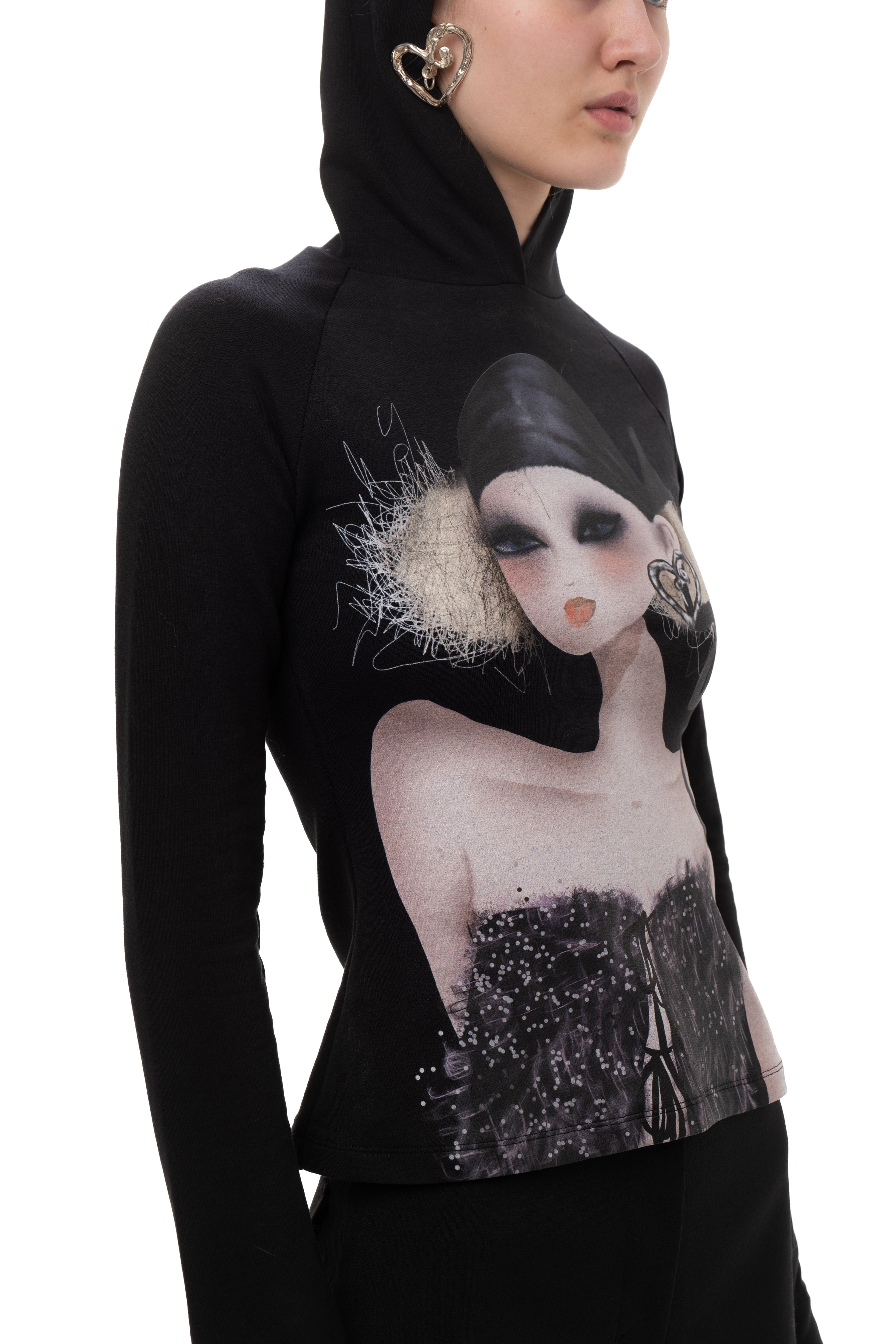 Hood printed longsleeve tee
