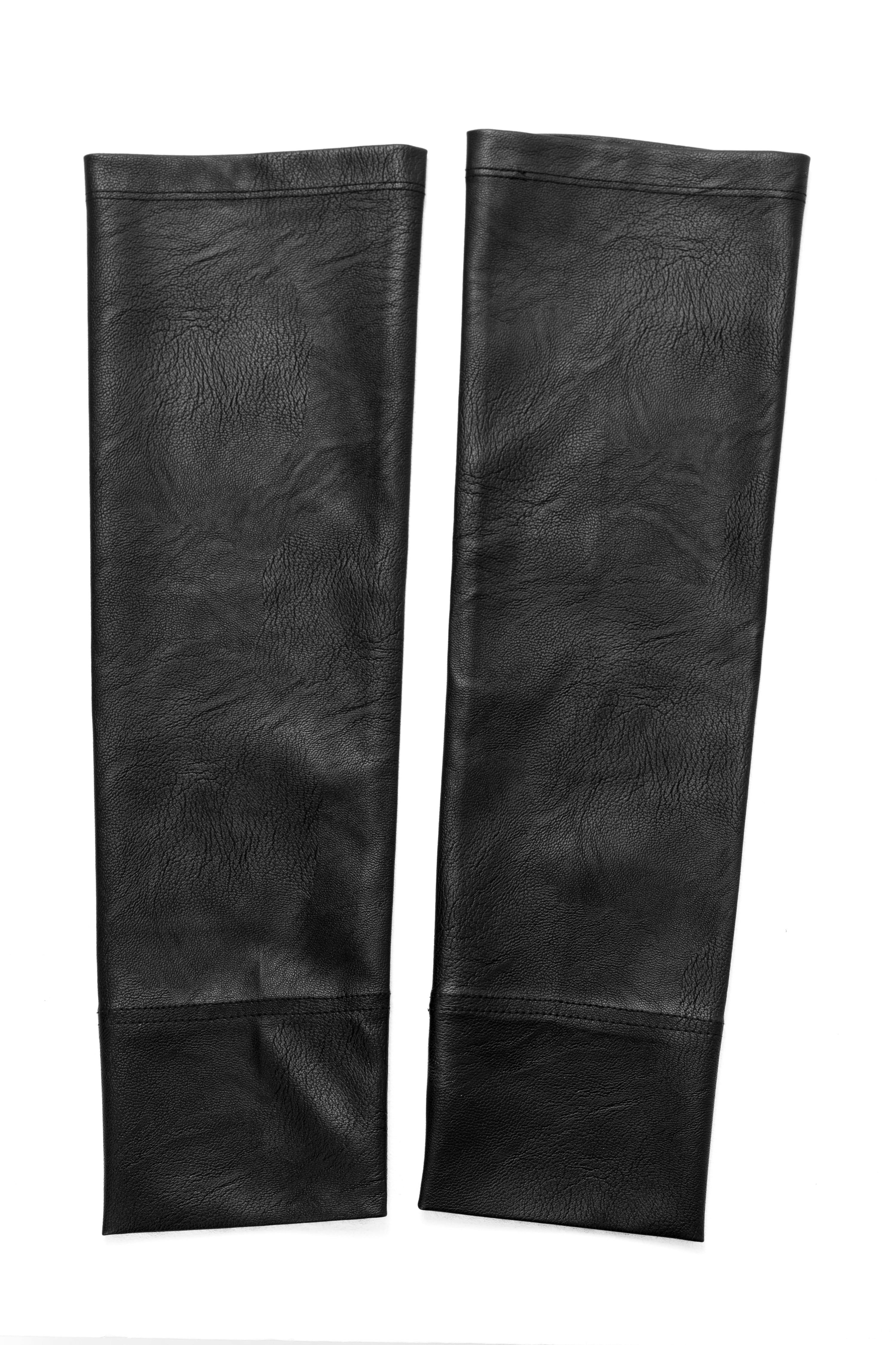 Faux leather warmers
