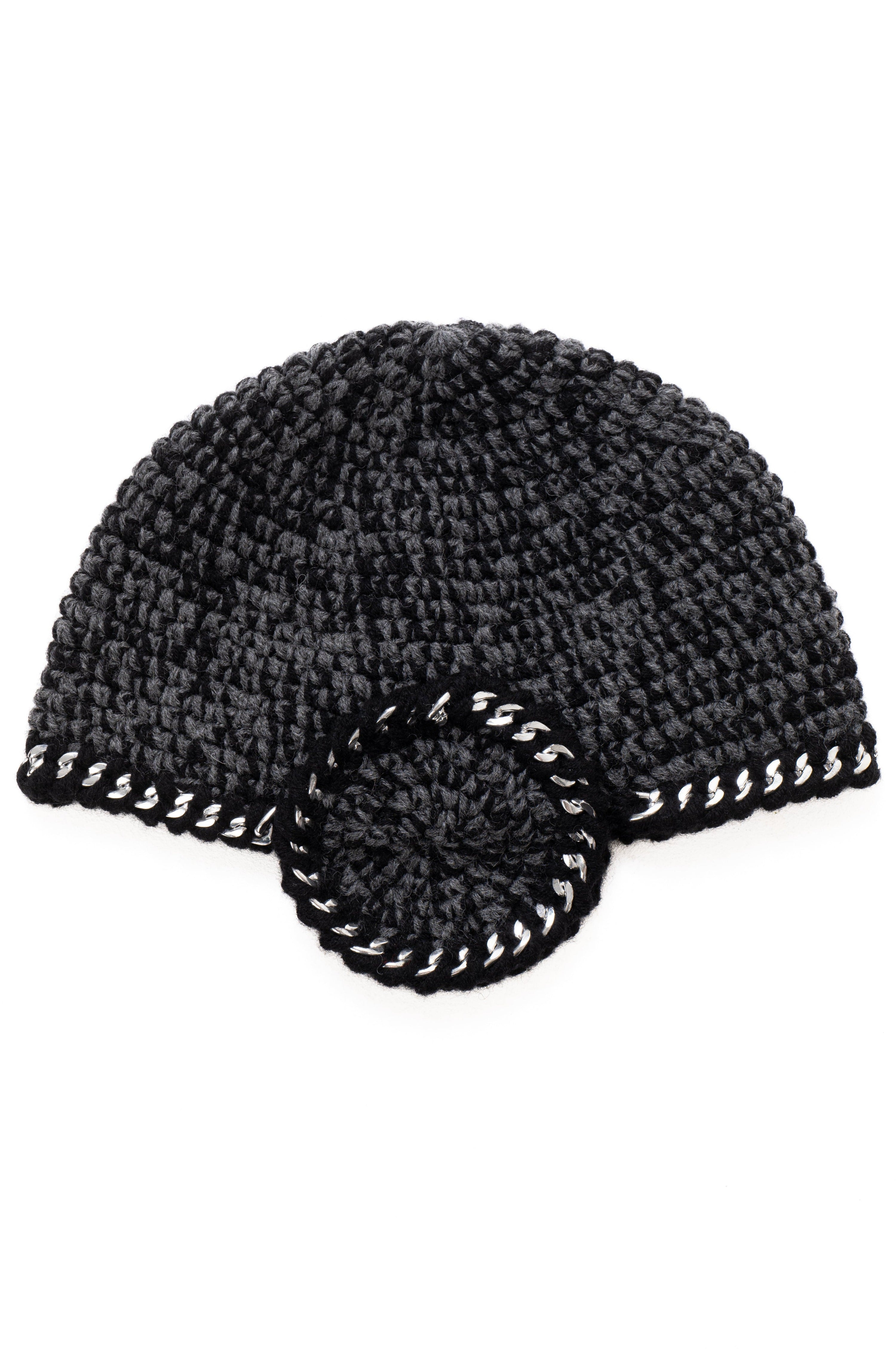 Crochet metal chain cap